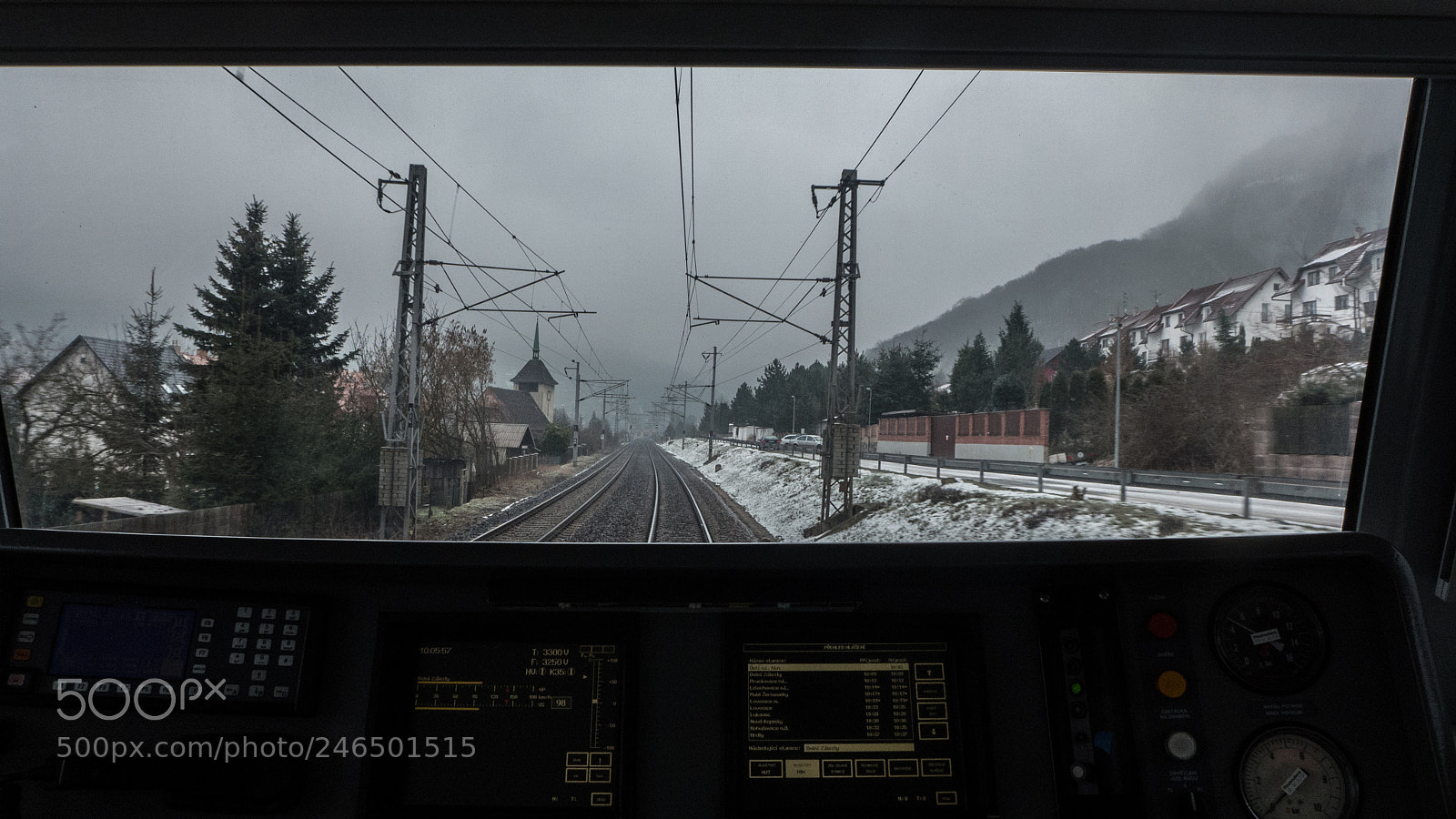 Panasonic Lumix DMC-LX7 sample photo. Traindrivers foggy cabview photography