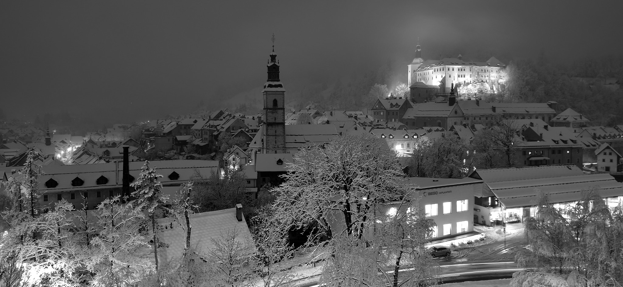 Nikon D500 + Tokina AT-X Pro 11-16mm F2.8 DX sample photo. Evening winter view of Škofja loka photography