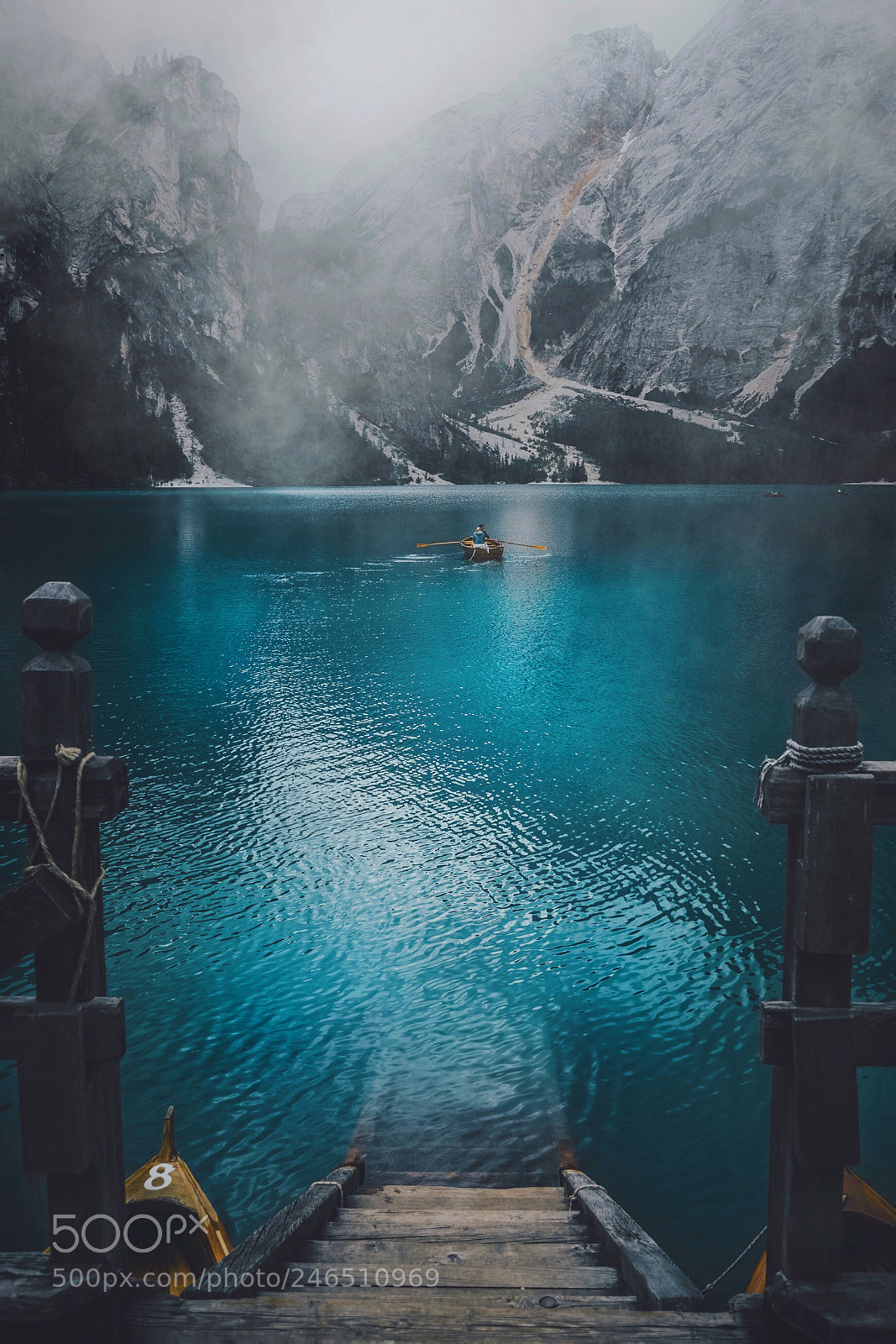 Apple iPhone sample photo. Lago di braies tones photography