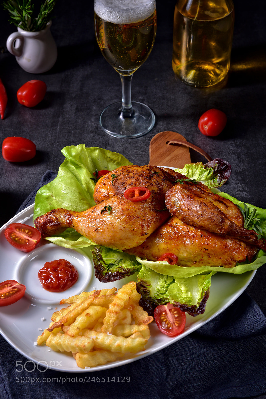 Nikon D810 sample photo. Fried chicken with chips photography