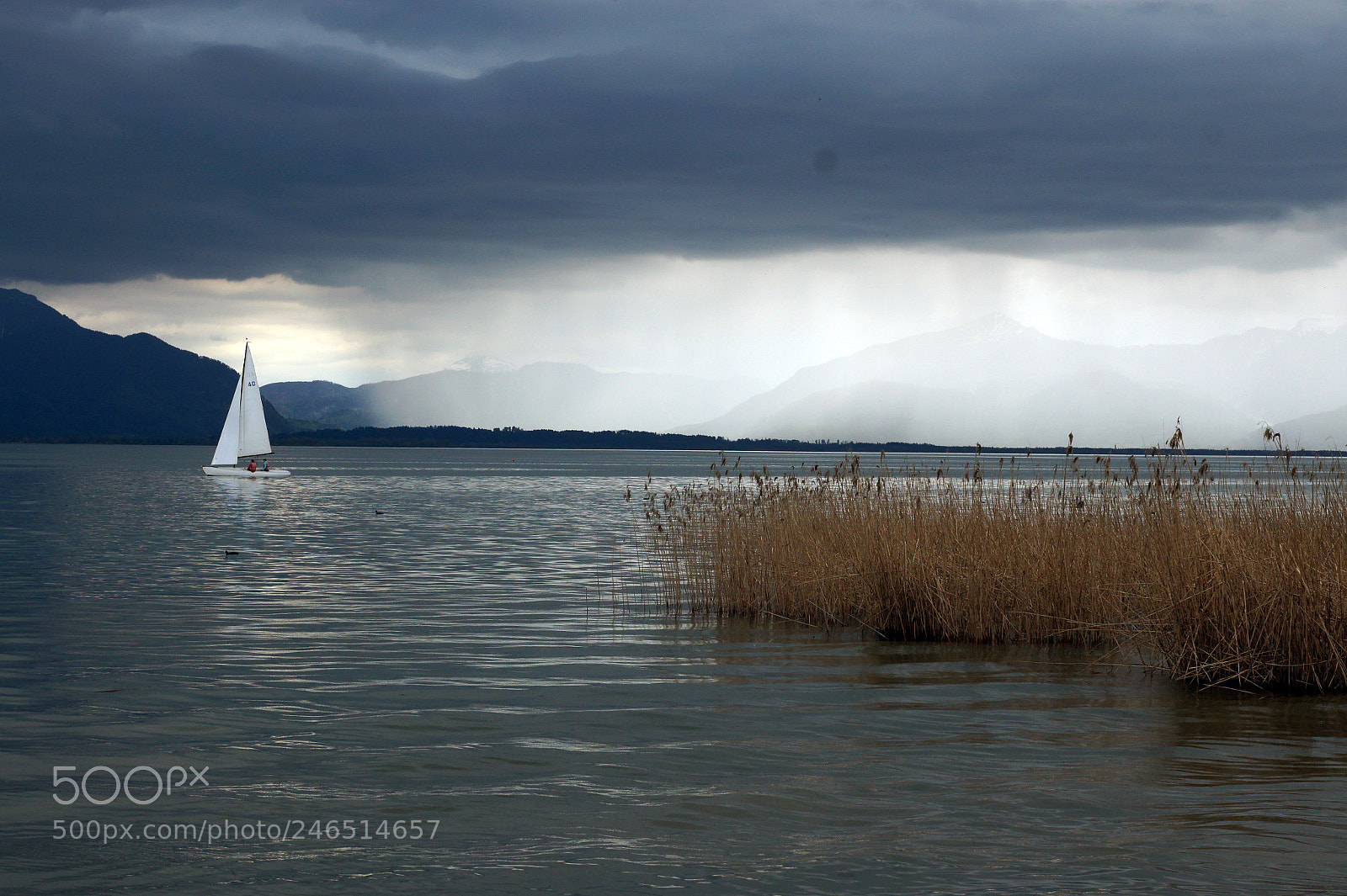 Sony Alpha DSLR-A450 sample photo. Thunderstorm, chiemsee photography