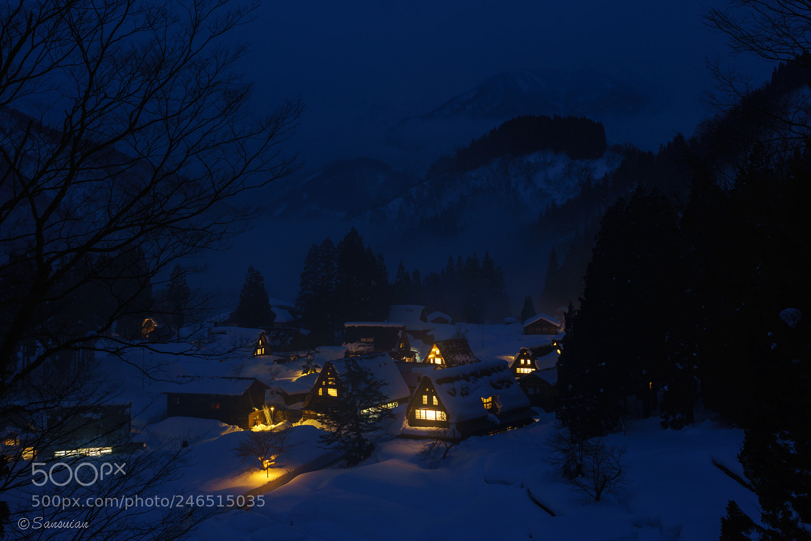 Sony a7R II sample photo. Dusk of snowy country photography