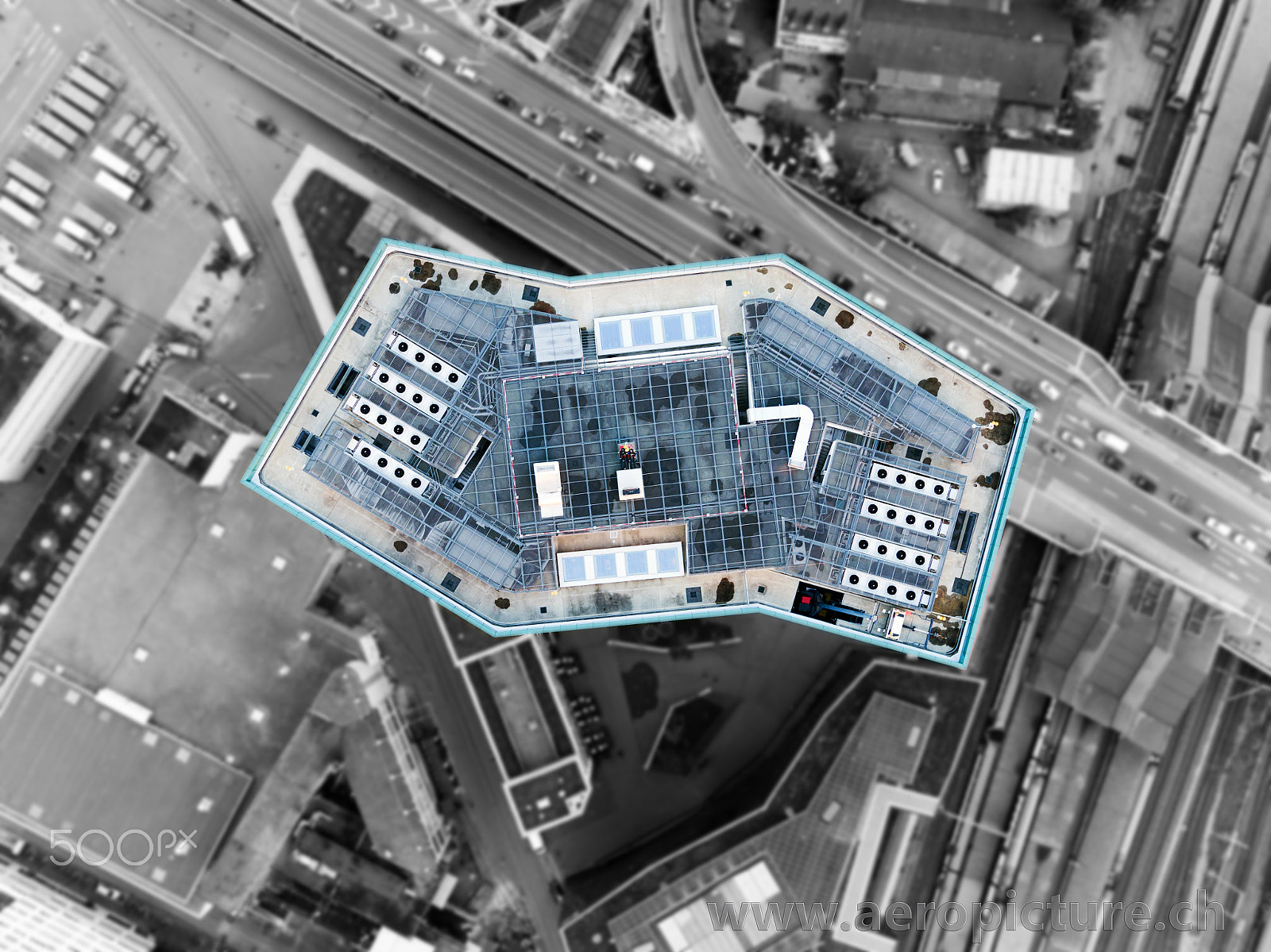 DJI FC550 sample photo. Topshot primetower zurich, switzerland photography