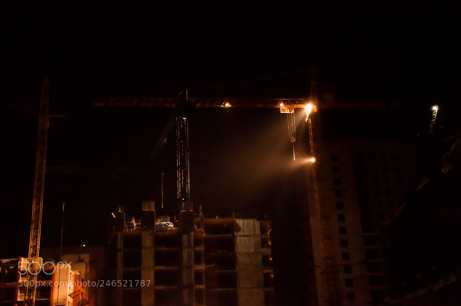 Nikon D5000 sample photo. Construction work at night photography