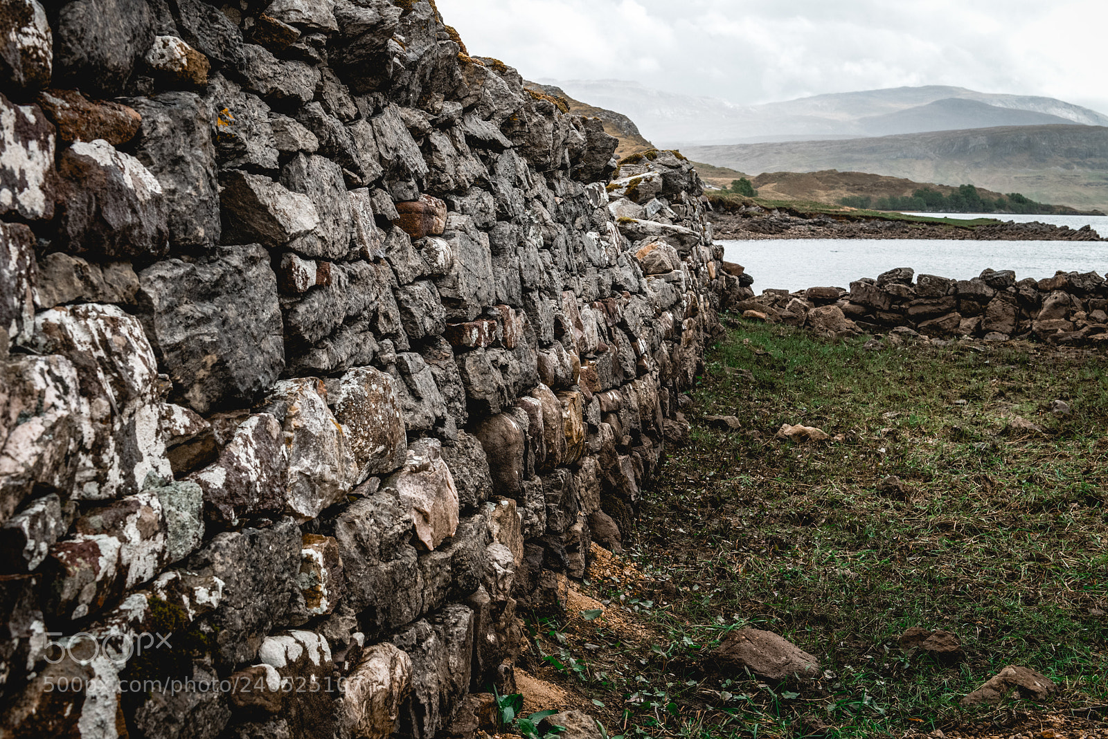 Nikon D610 sample photo. Stone wall at loch photography