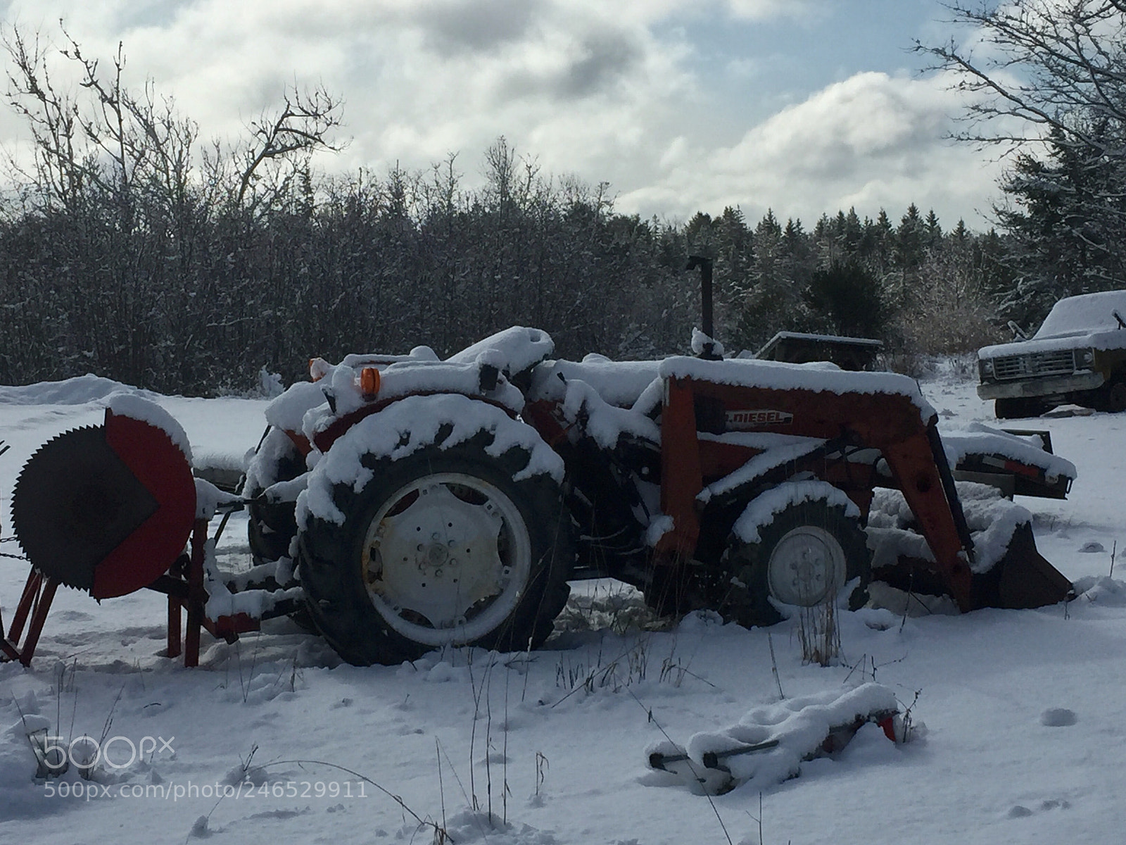 Apple iPhone 6 sample photo. Snow covered tractor photography