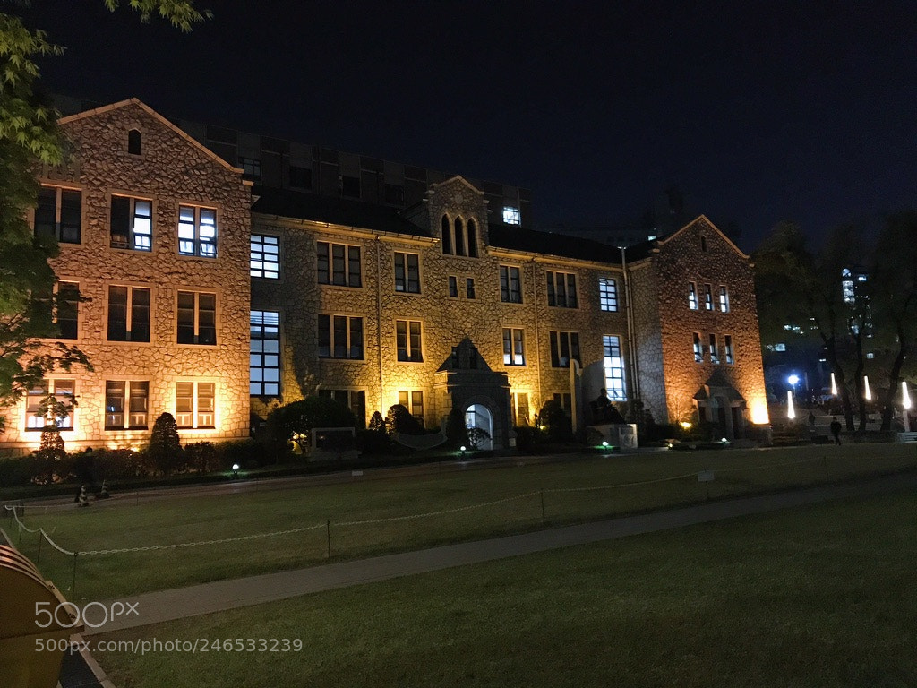 Apple iPhone 7 sample photo. Night of campus photography