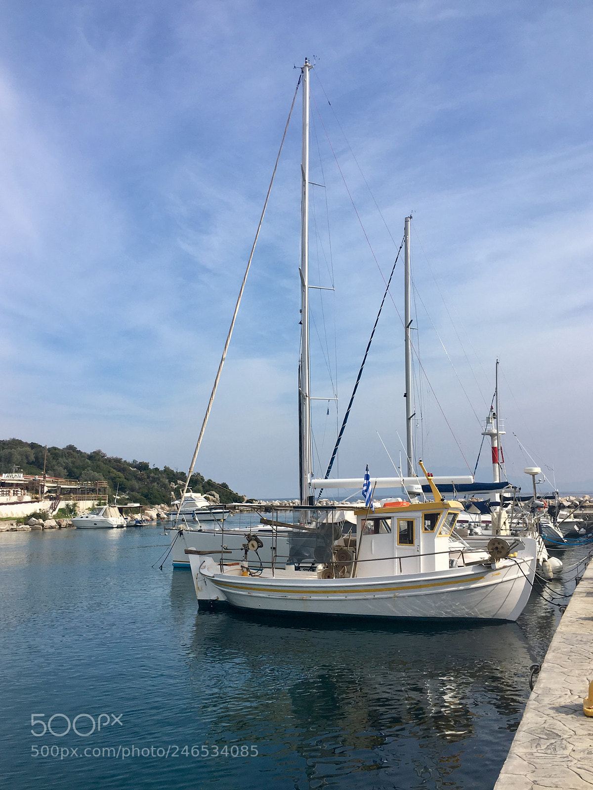 Apple iPhone 6s sample photo. Bay of new epidavros,blue photography