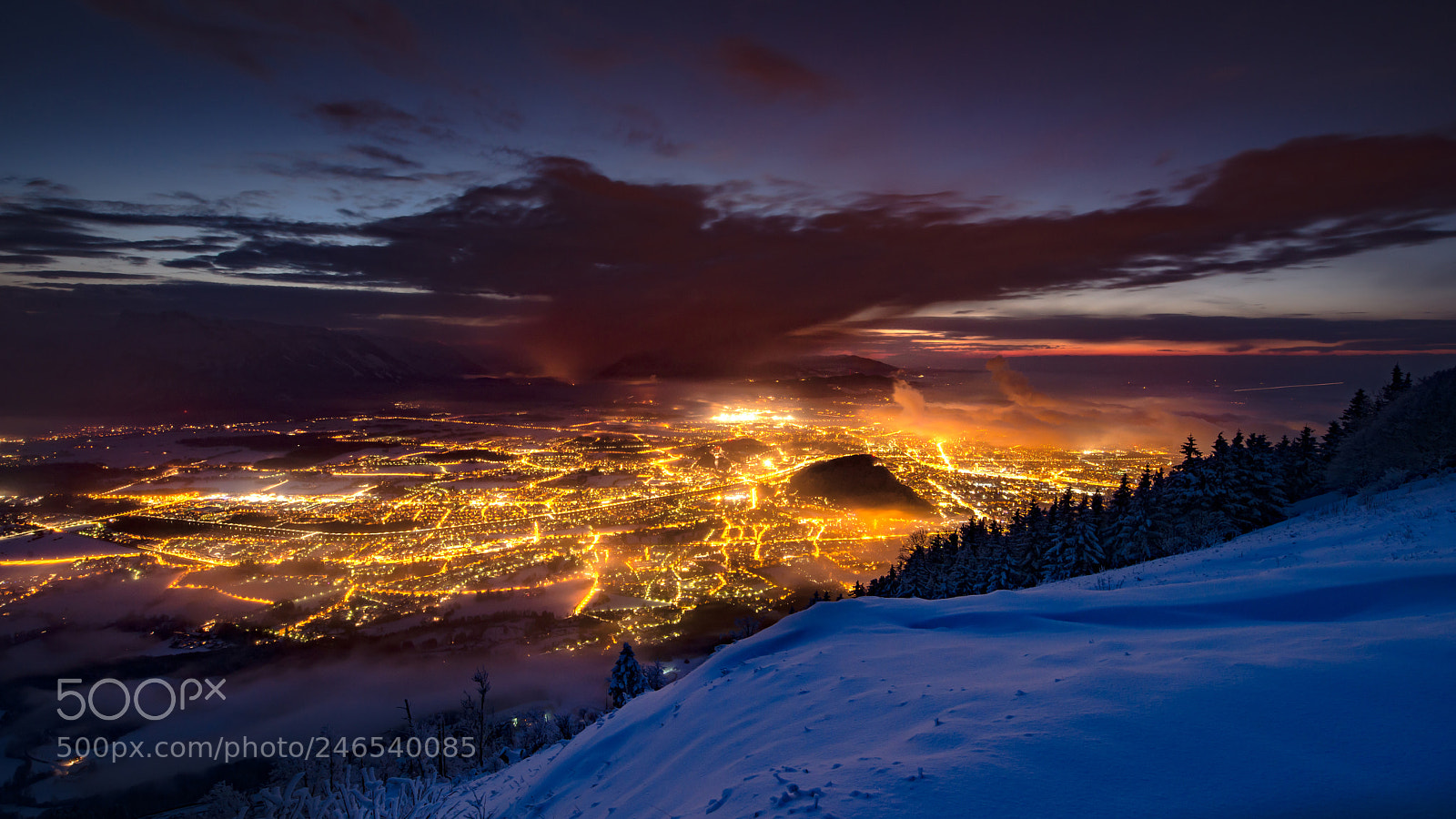 Nikon D800 sample photo. Salzburg winter sunset photography