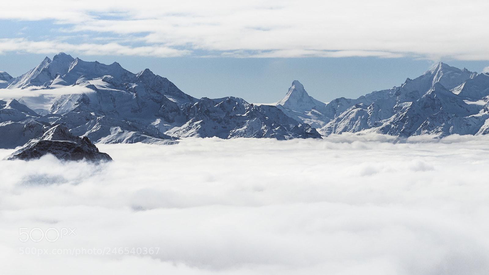 Olympus OM-D E-M1 Mark II sample photo. Matterhorn in the clouds photography