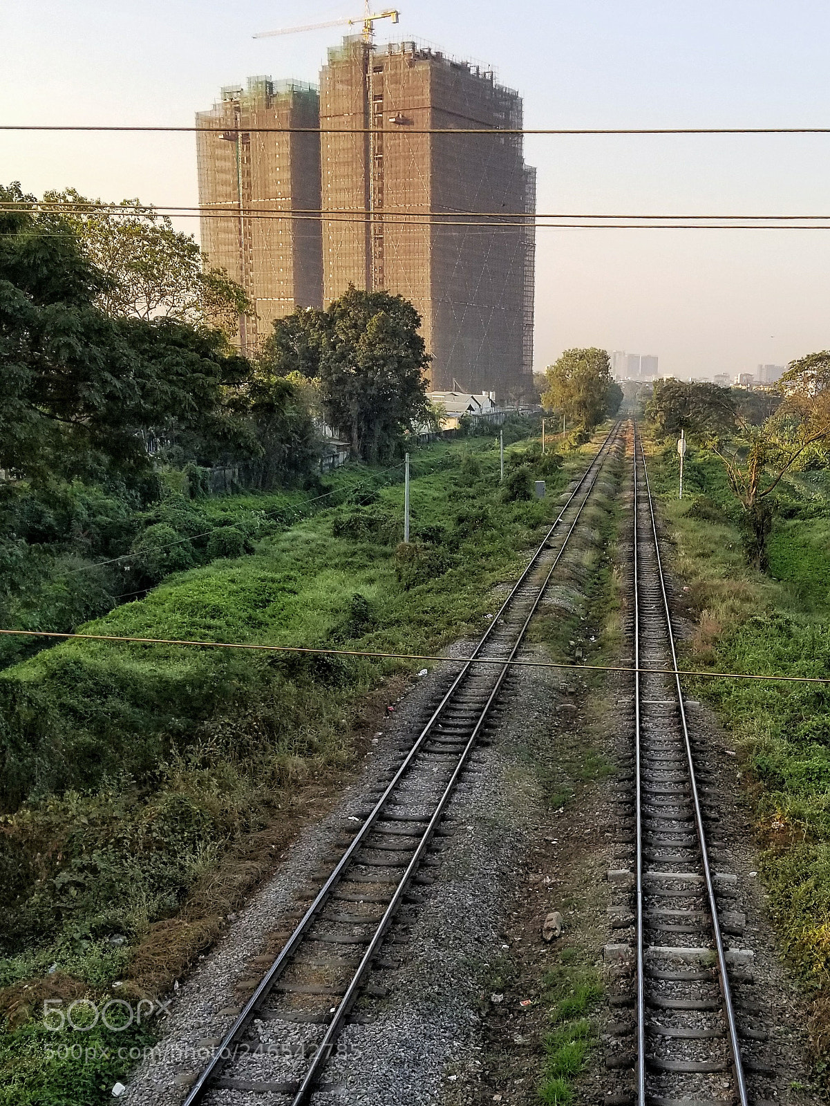 Samsung Galaxy S8 sample photo. Yangon train tracks photography
