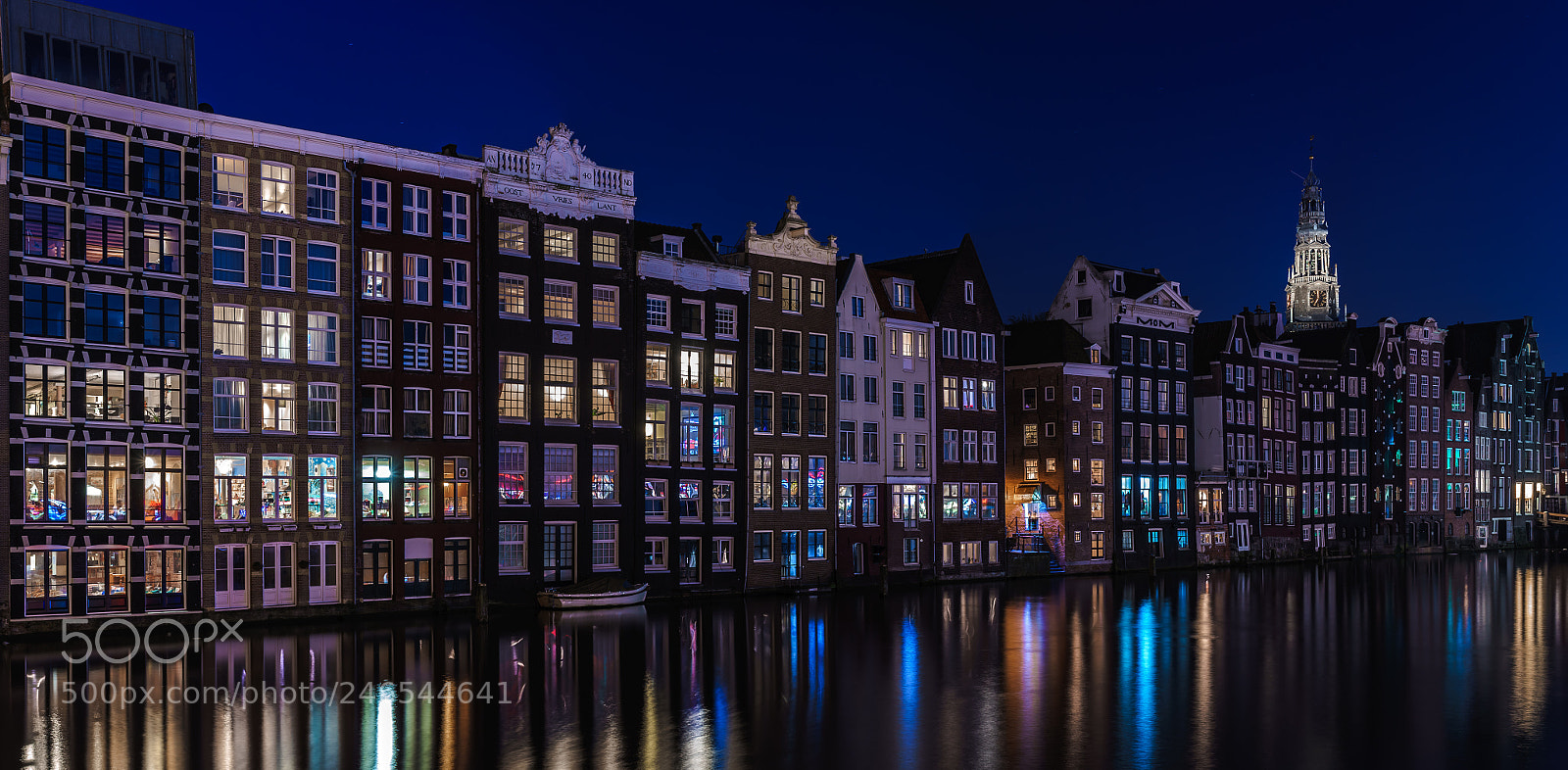 Sony a7 II sample photo. Damrak at night photography