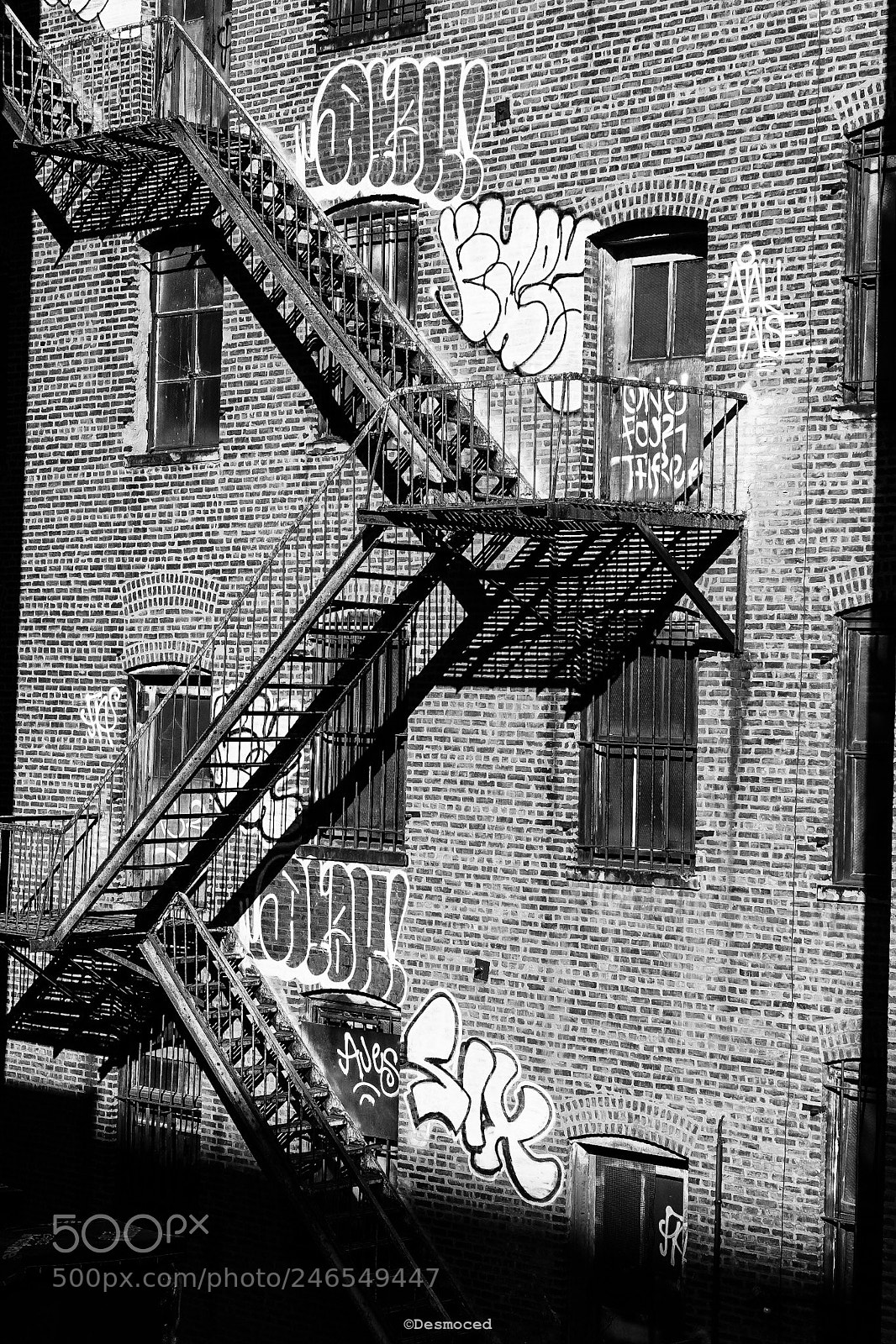 Sony a7 II sample photo. Graph and emergency stairs photography