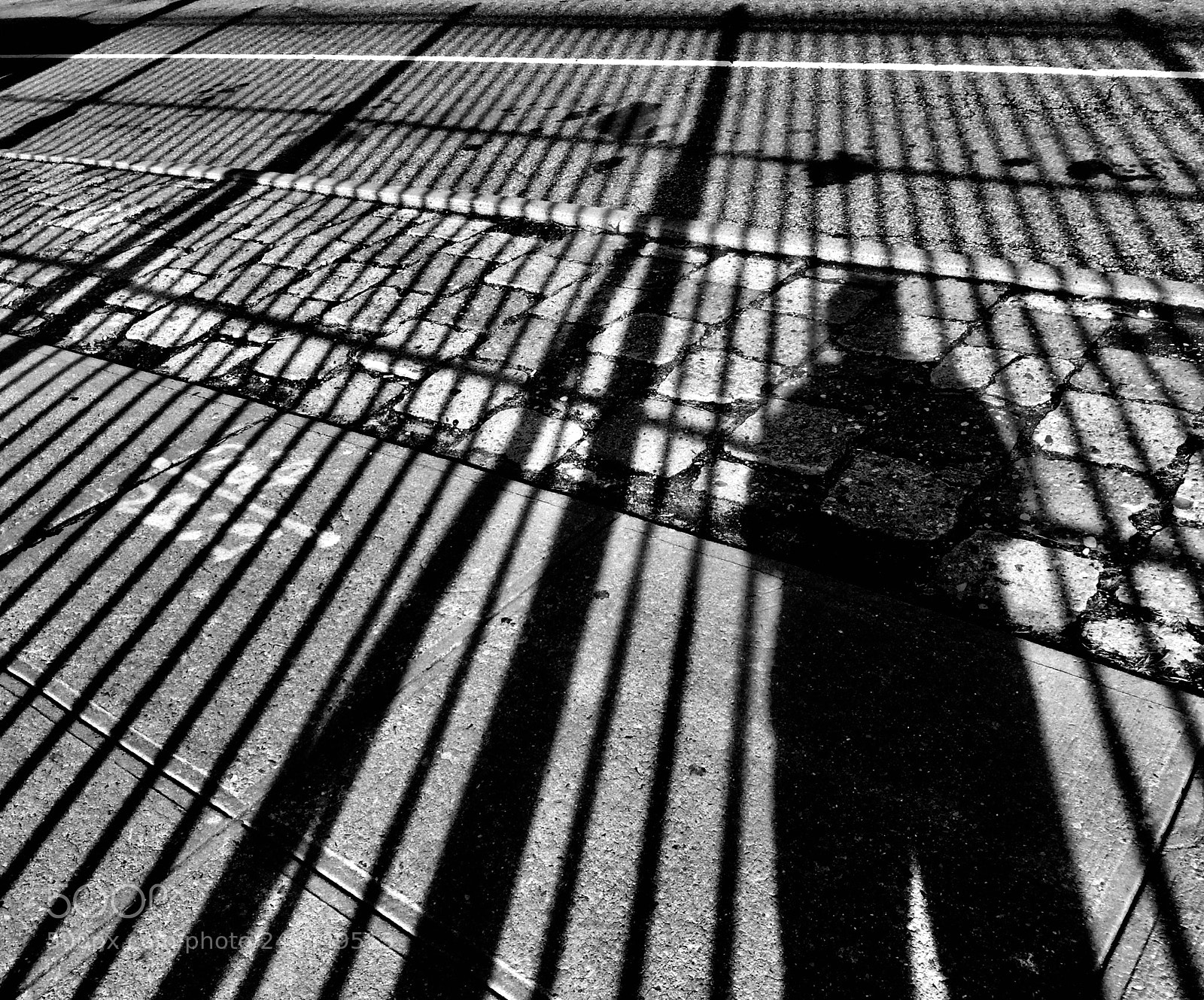 Apple iPhone 6 Plus sample photo. “fenced shadow man” photography