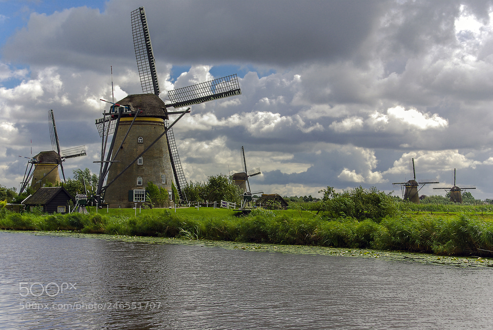 Pentax K10D sample photo. Molinos kinderdijk photography