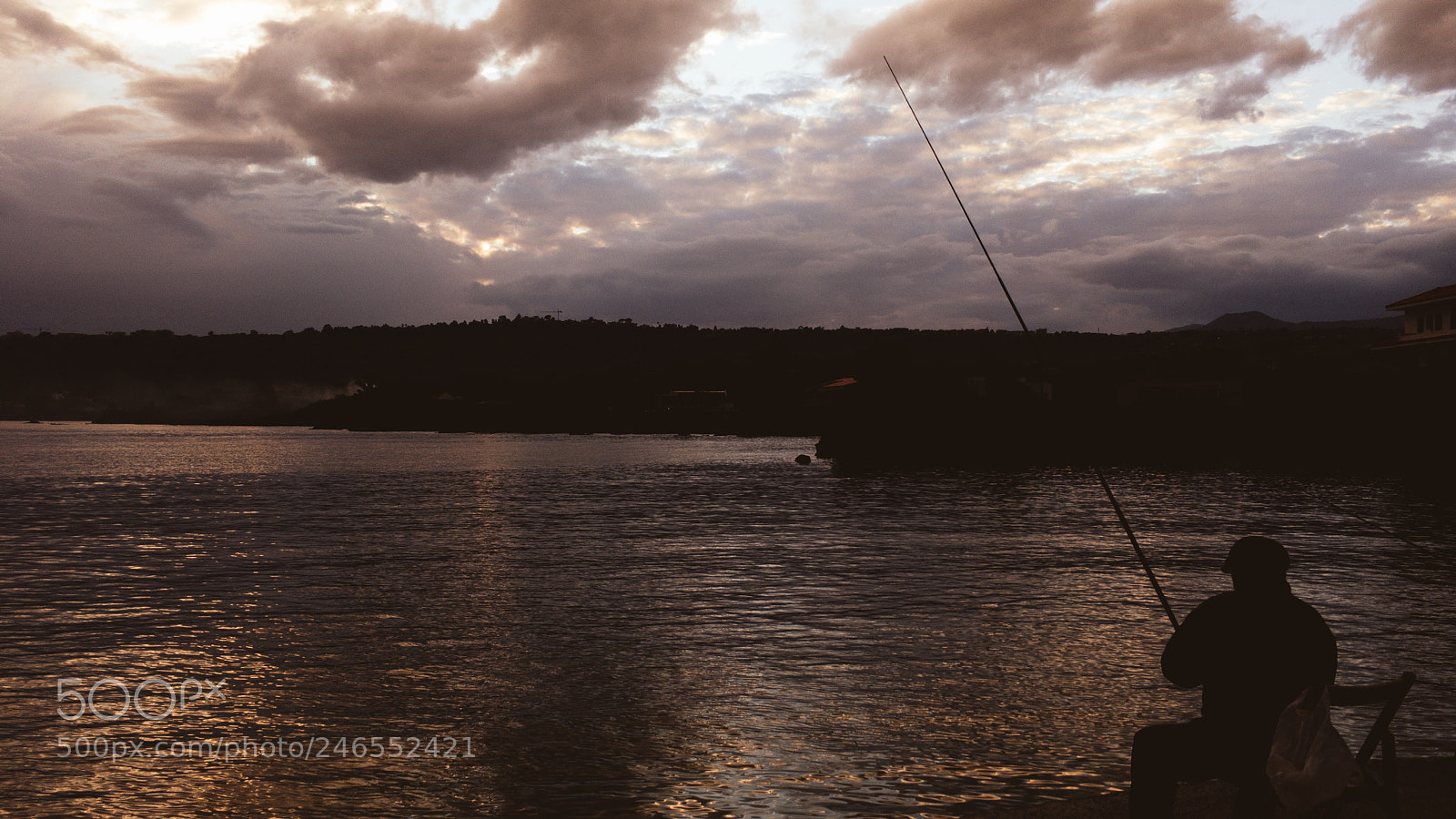 Apple iPhone 6s sample photo. Fisherman at sunset photography