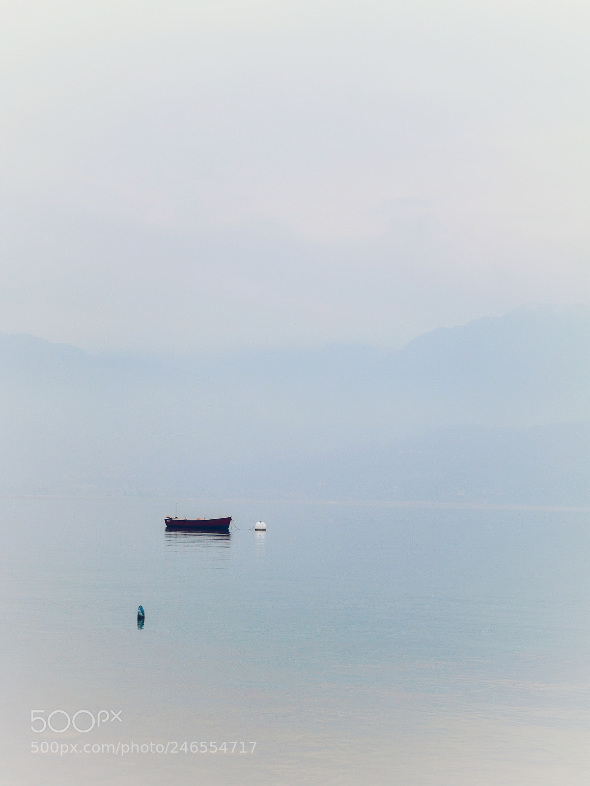Samsung NX1000 sample photo. Boat on foggy morning photography