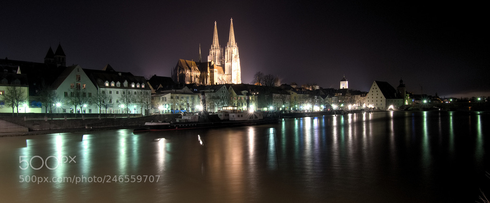 Sony a6500 sample photo. Regensburg at night photography