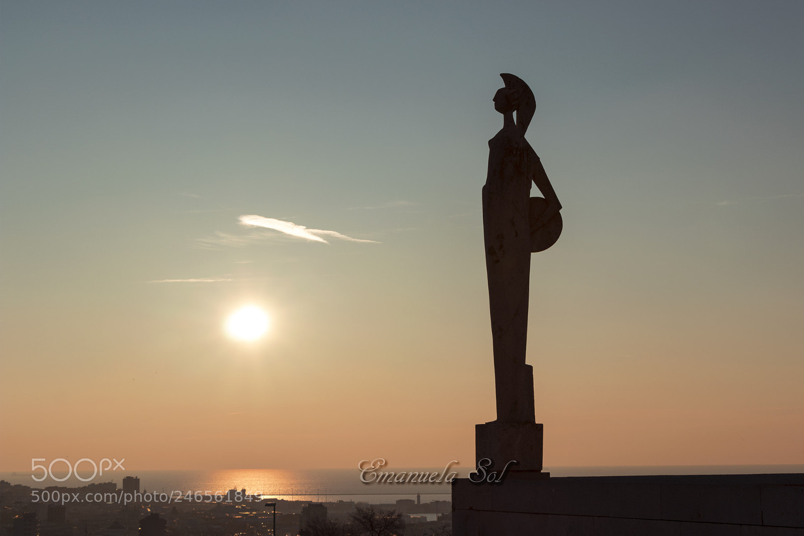 Canon EOS 80D sample photo. Statue silhouette at sunset photography
