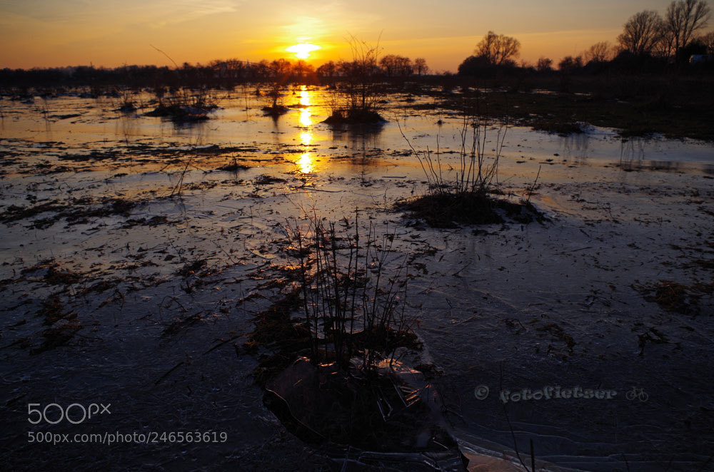 Pentax K-50 sample photo. Zonsondergang in de ooypolder photography