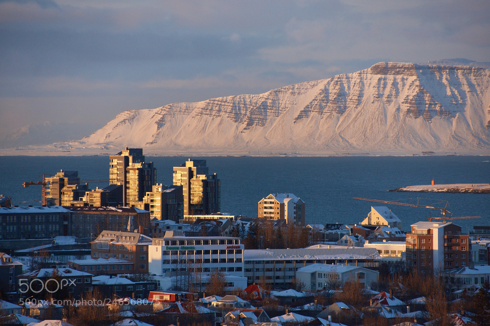 Sony SLT-A65 (SLT-A65V) sample photo. Mountains behind #reykjavik photography