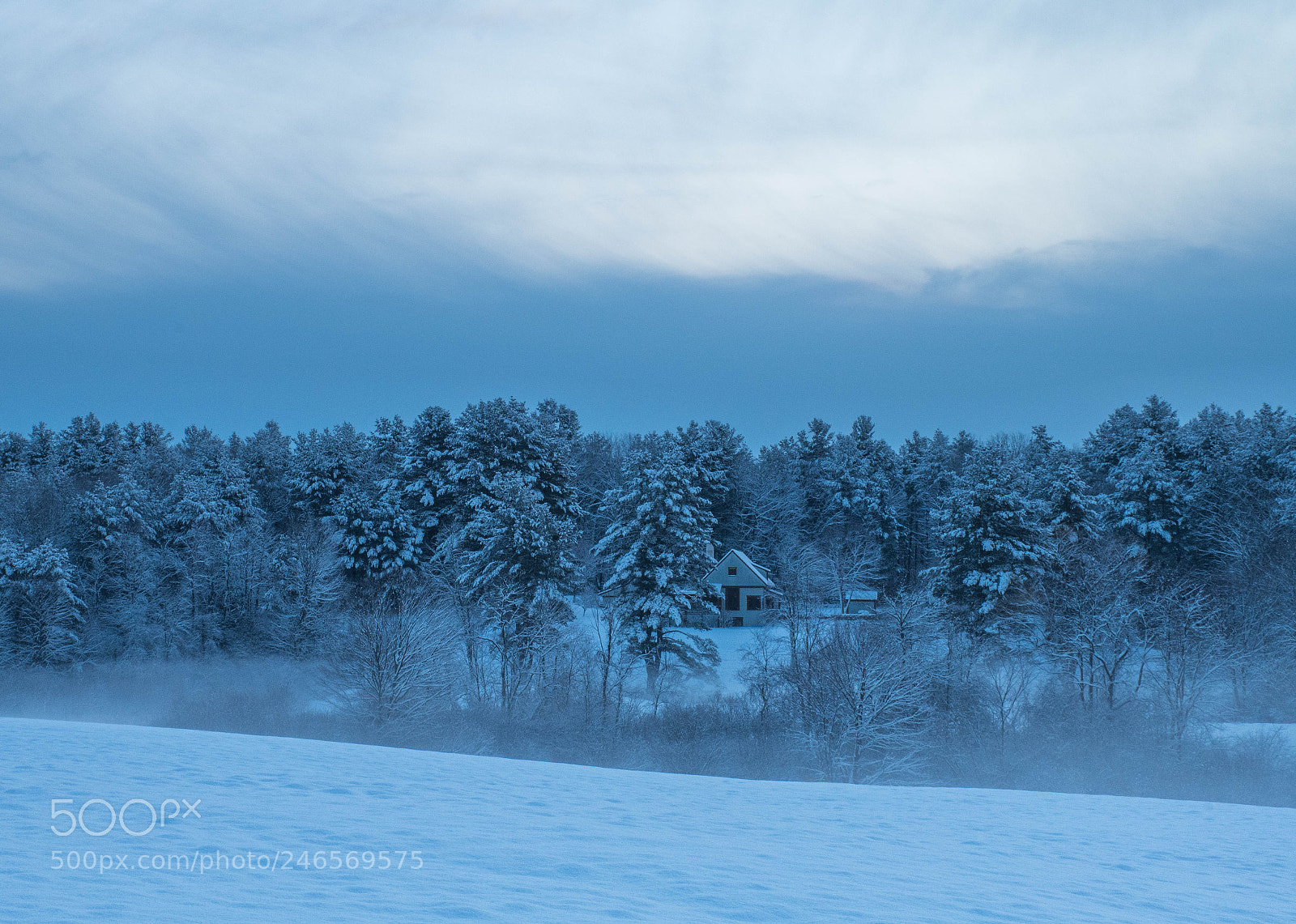 Nikon D7500 sample photo. Snowy, misty sunrise photography