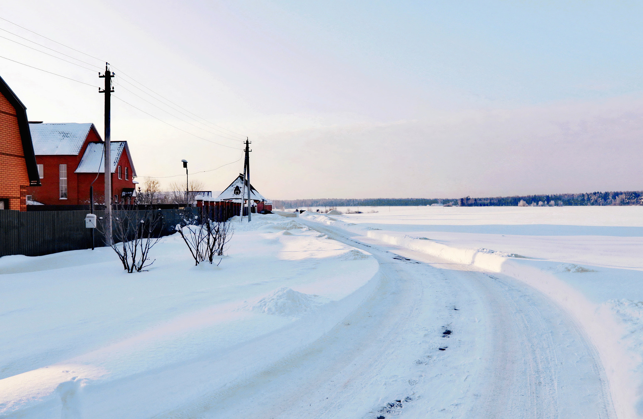 Canon EOS sample photo. Russian winter road photography