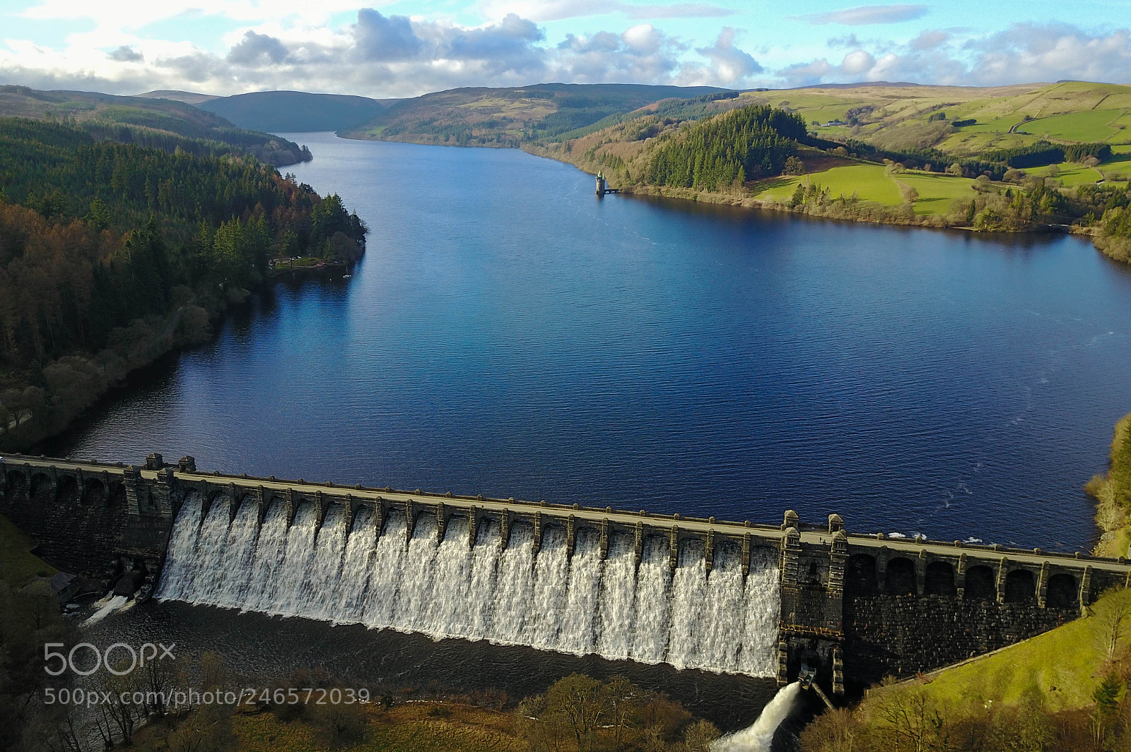 DJI FC220 sample photo. Lake vyrnwy photography