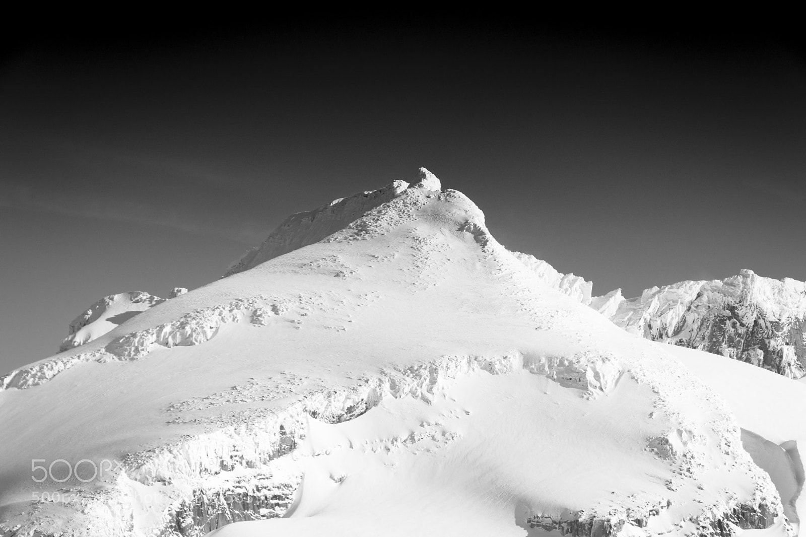 Canon EOS 80D sample photo. Snowy peak b&w photography