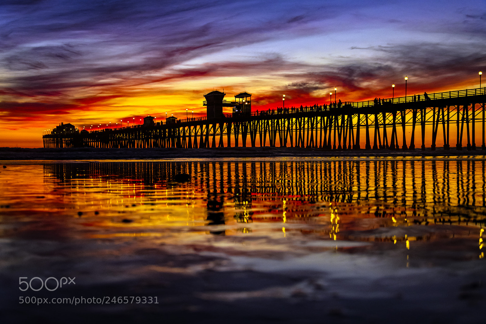 Nikon D500 sample photo. Reflections at oceanside pier photography
