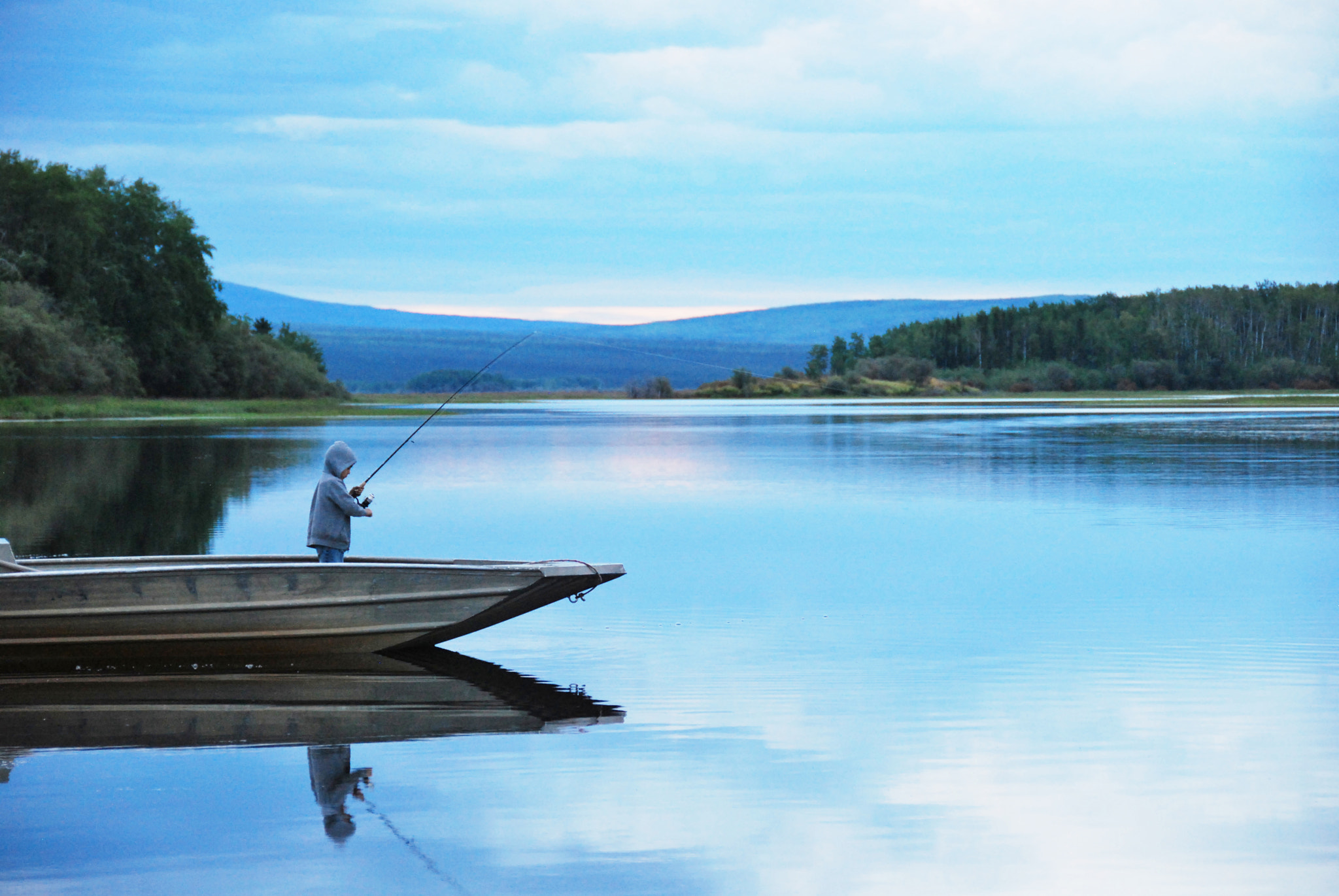 Nikon D60 sample photo. Little kid fishing at minto lake, alaska photography