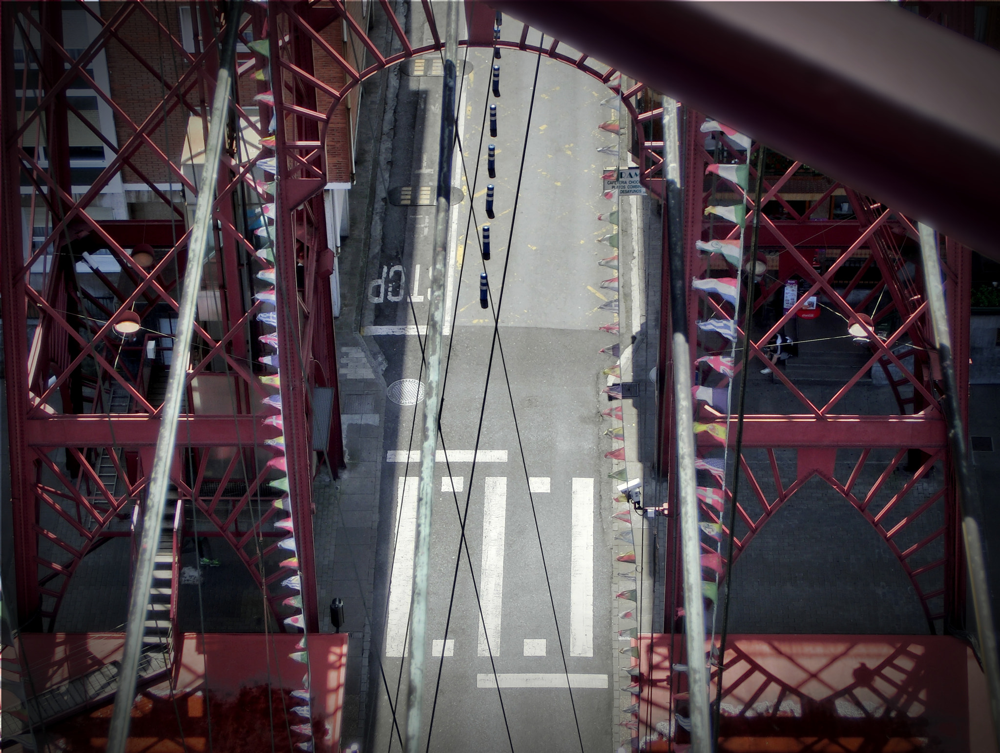 CASIO EX-ZR100 sample photo. Wires of transporter bridge photography