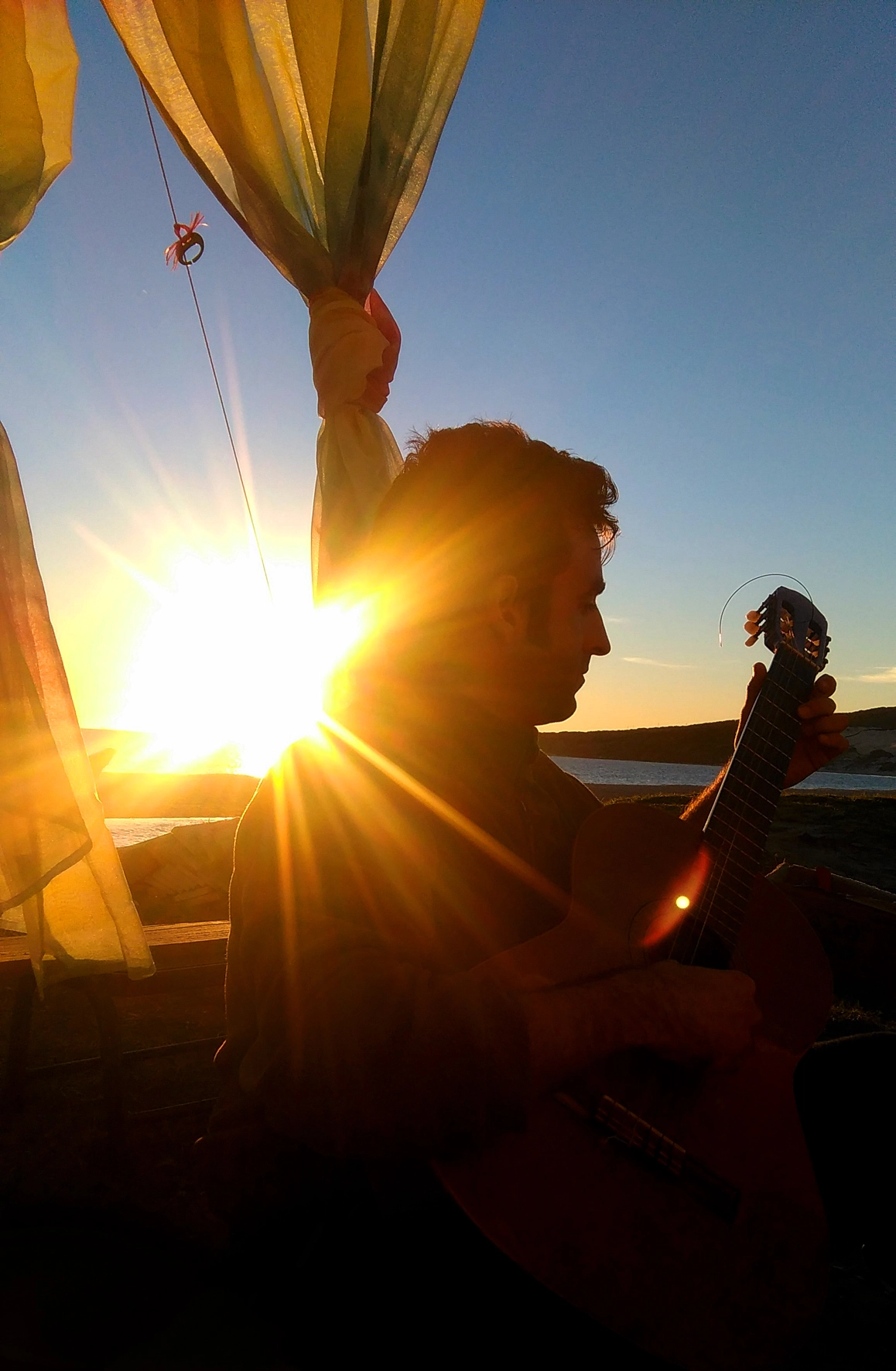 HUAWEI G620S-L01 sample photo. Sunset guitarist photography