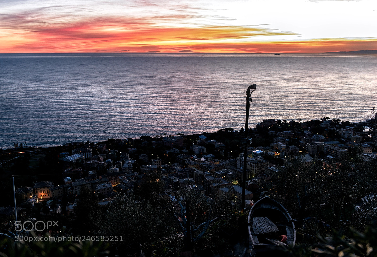 Nikon D810 sample photo. Sunset with boat over photography