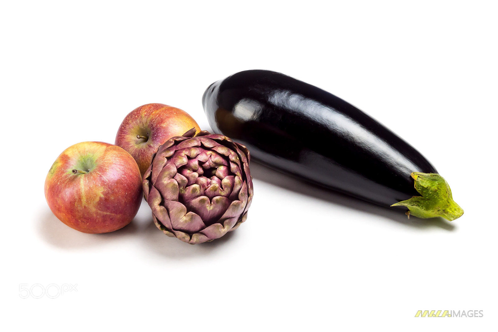 Panasonic Lumix DMC-FZ200 sample photo. Eggplant, artichoke and apples photography