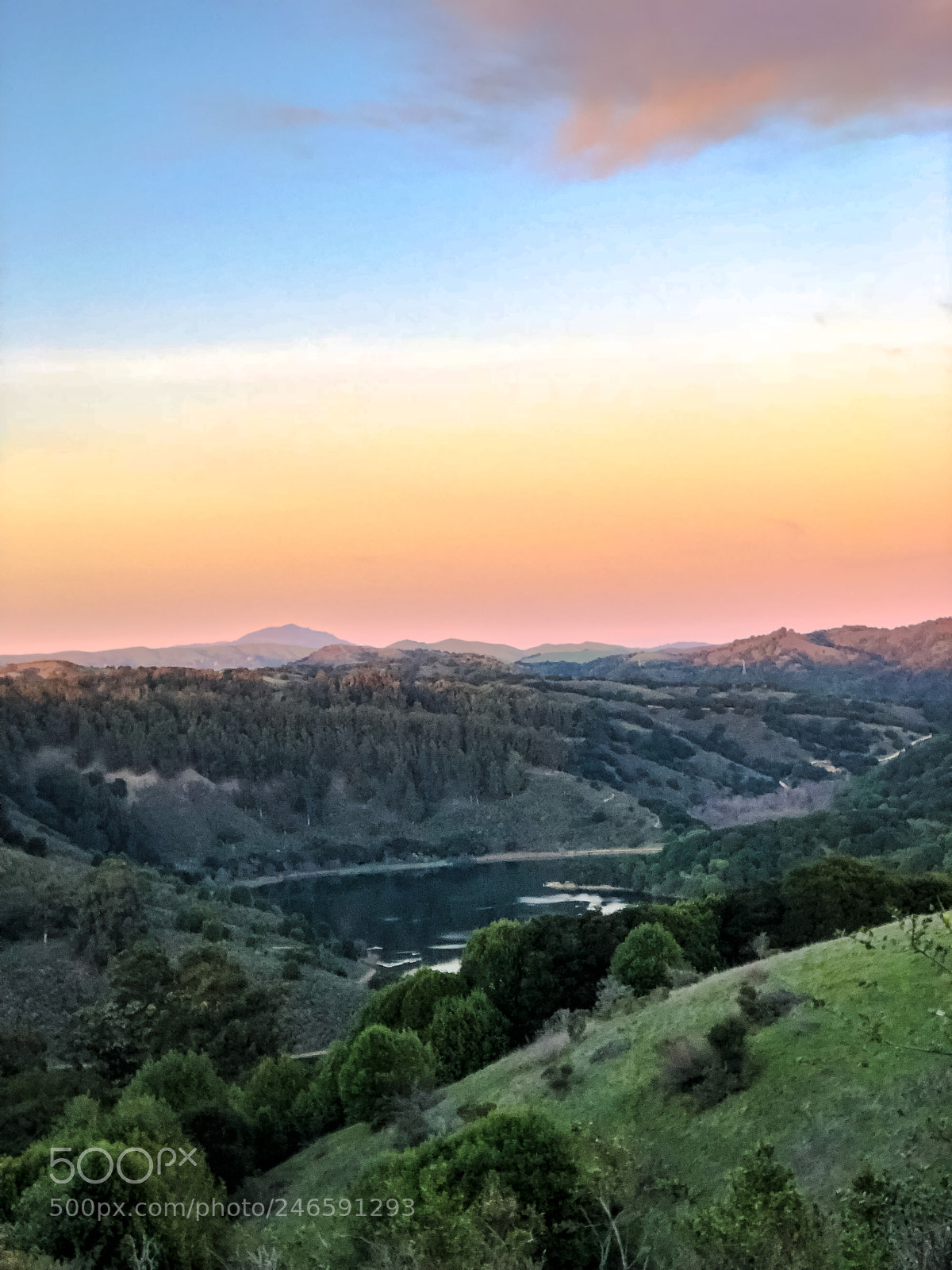 Apple iPhone 8 Plus sample photo. Lake under rose gold photography