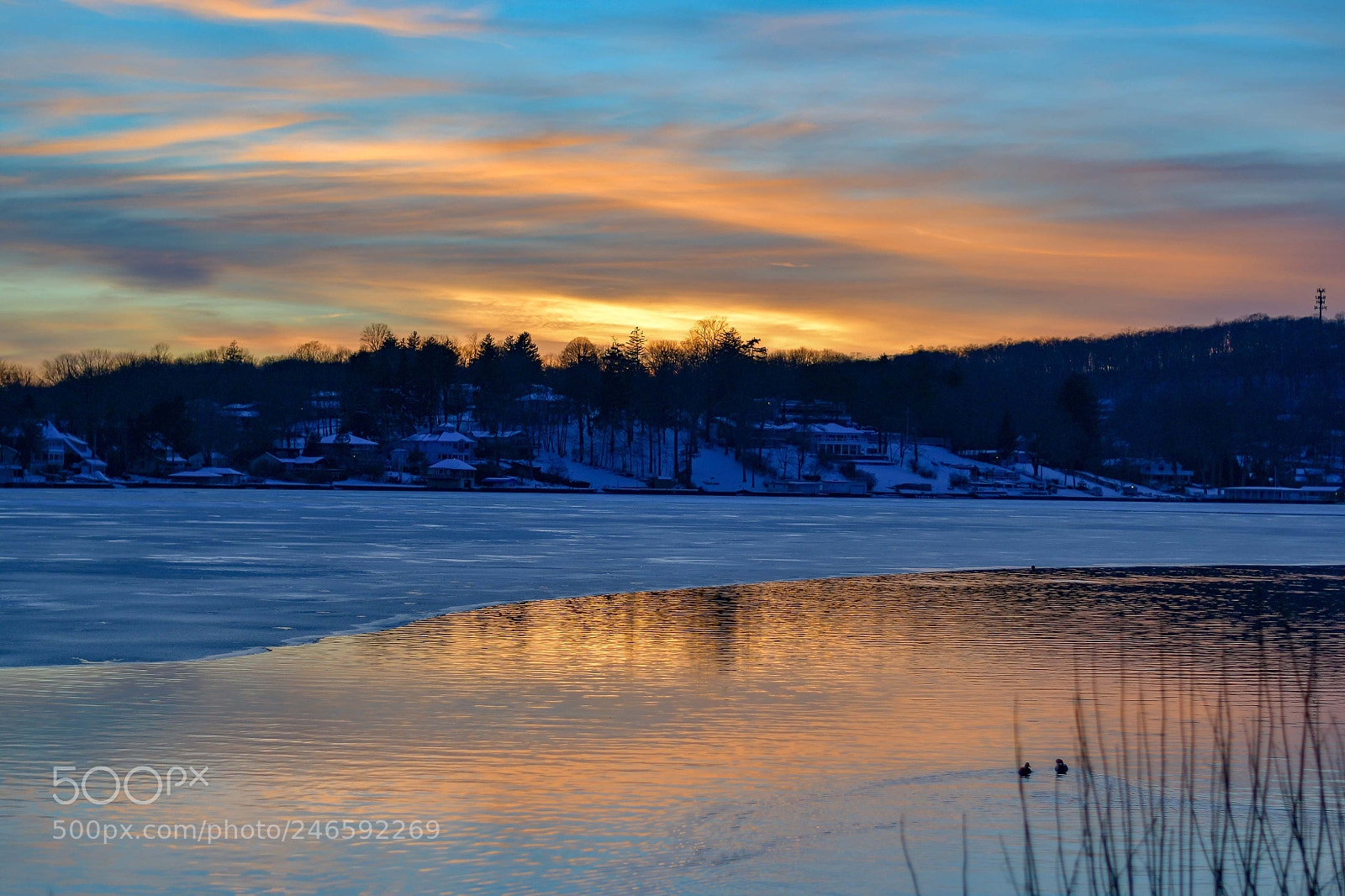 Nikon D7500 sample photo. Winter sunset over lake photography