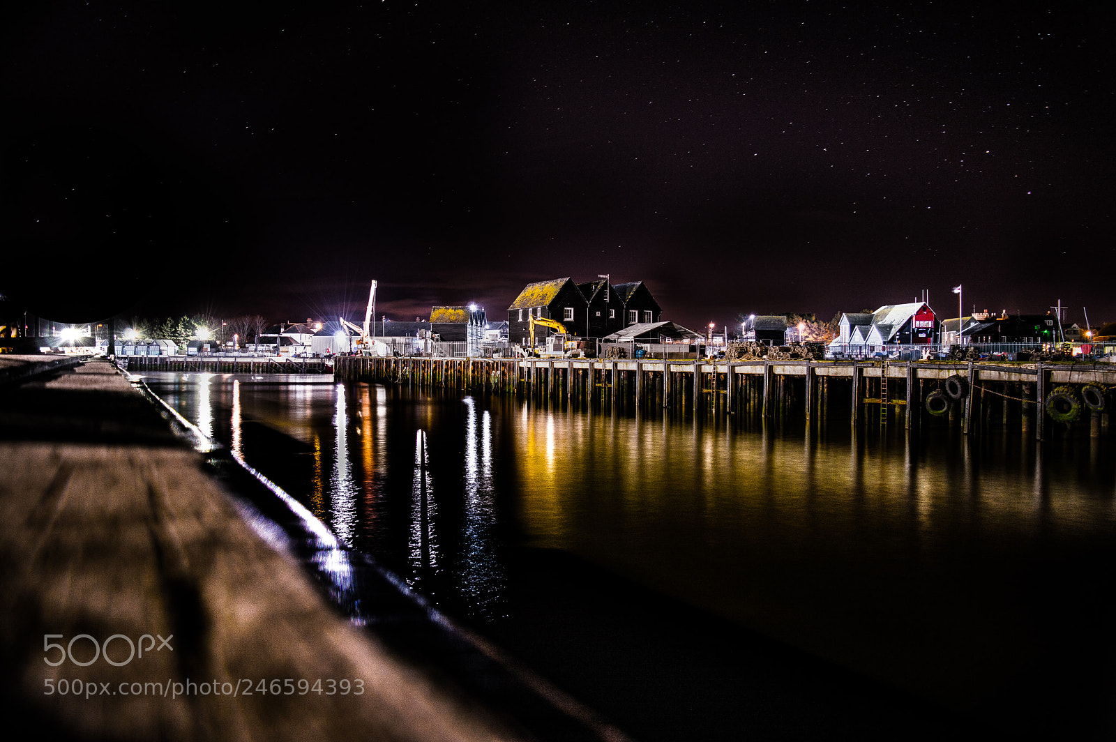 Nikon D3200 sample photo. Whitstable harbour by night photography