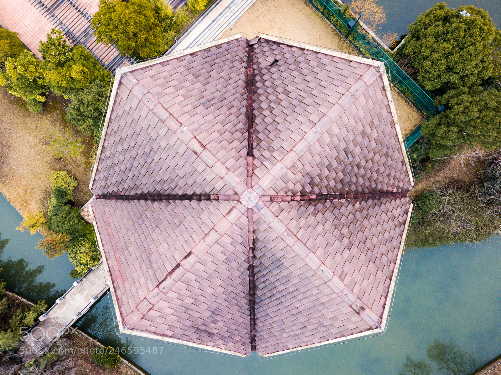 DJI FC220 sample photo. Clock tower topdown photography