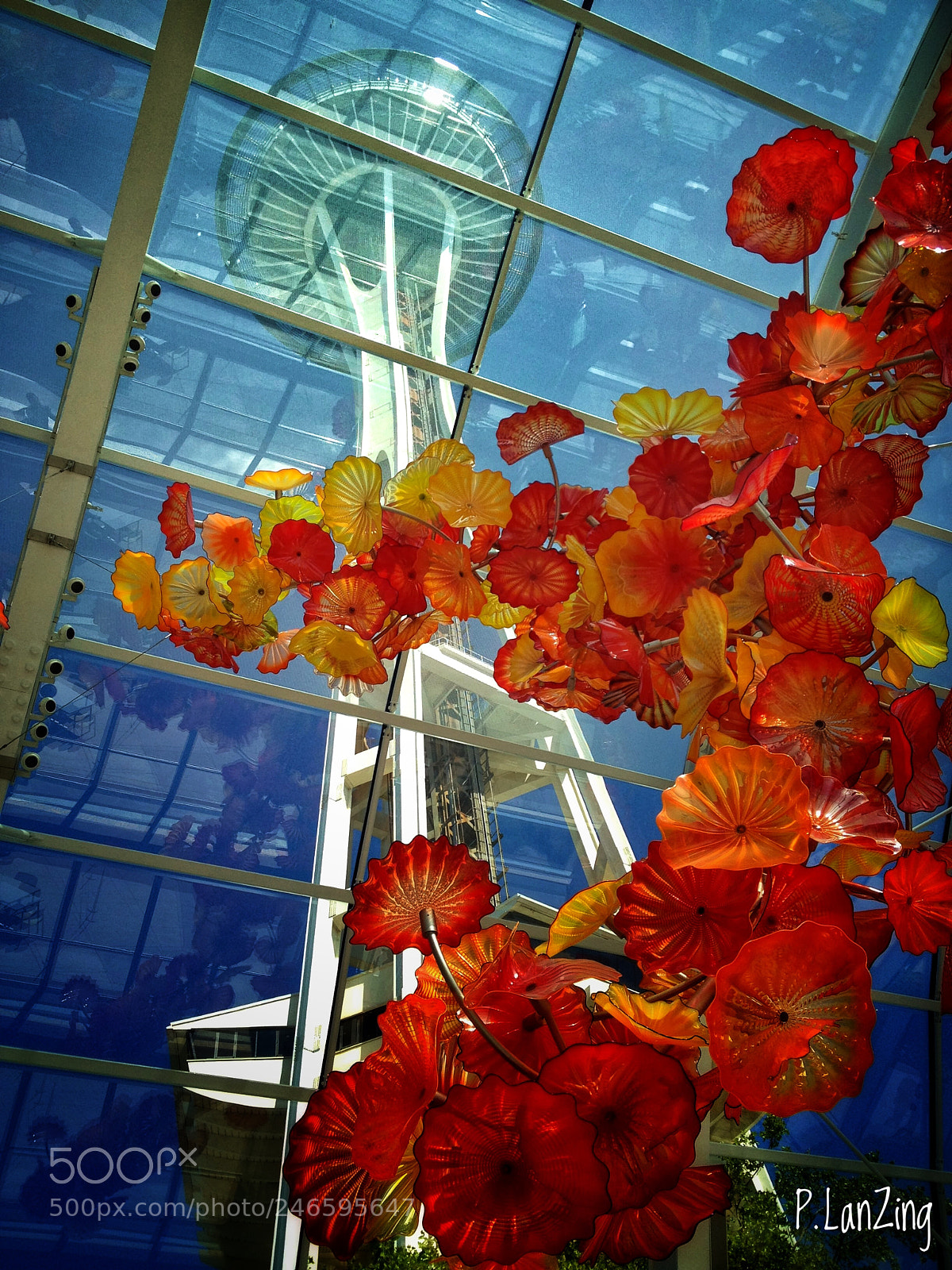 Apple iPhone 4S sample photo. Space needle and chihuly photography