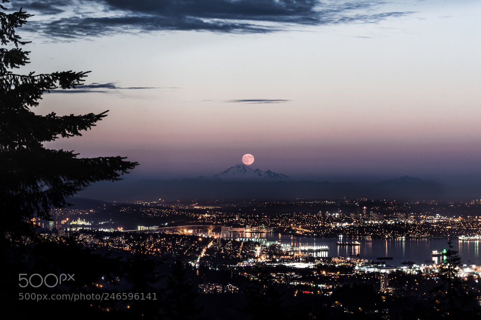 Nikon D7200 sample photo. Rising moon over vancouver photography