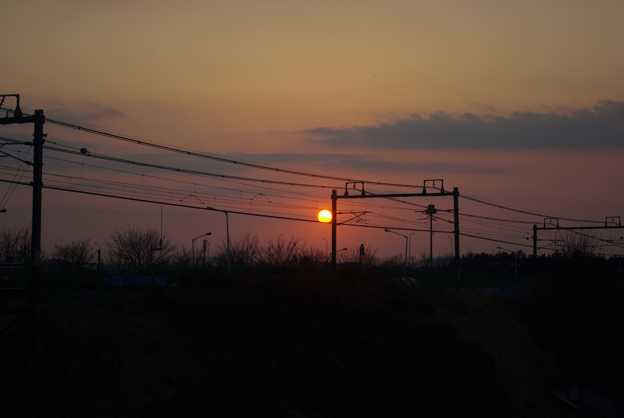 Samsung GX-10 sample photo. Sunset and railroad photography
