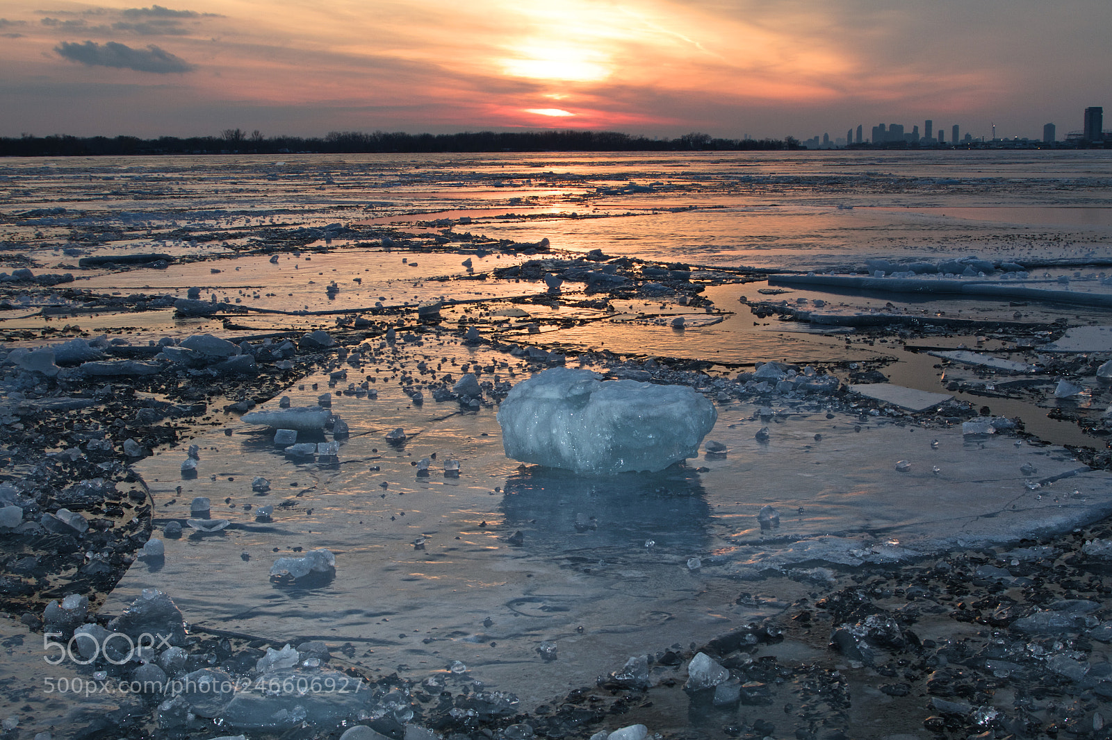 Canon EOS 7D sample photo. Sunset over ice photography