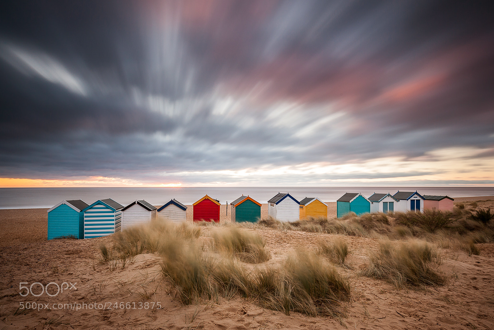 Canon EOS 5D Mark II sample photo. Southwold beach huts photography