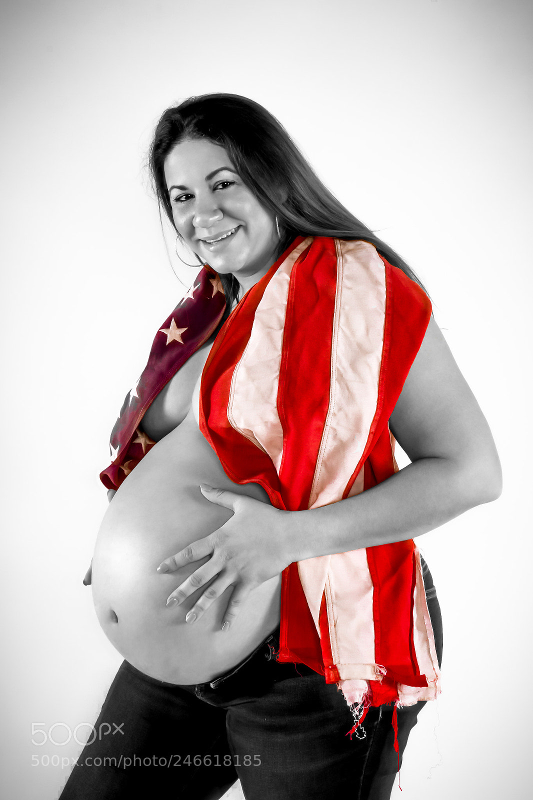 Canon EOS 7D sample photo. Custom american flag maternity photography