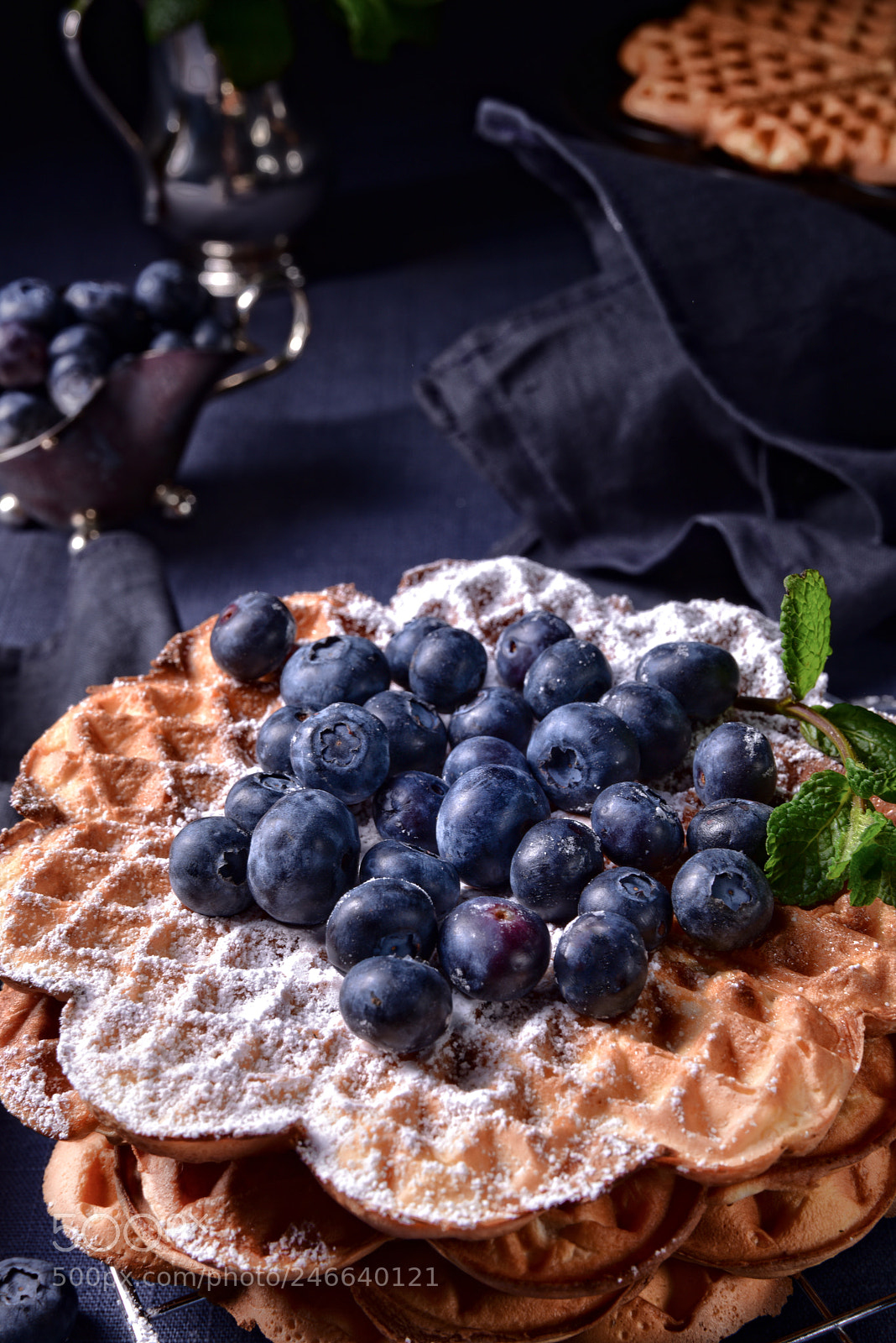 Nikon D810 sample photo. Waffles with blueberries photography