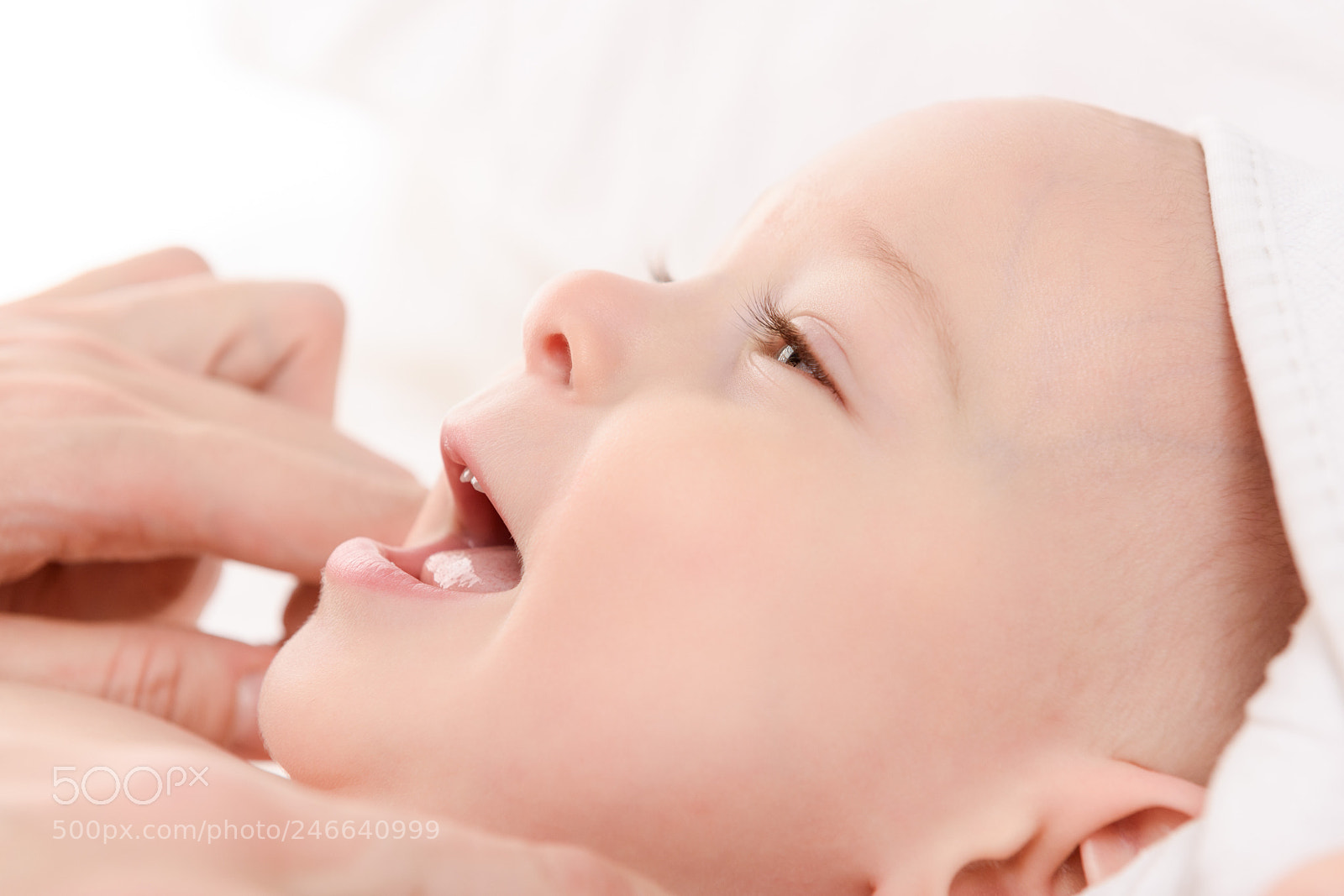 Nikon D810 sample photo. Newborn baby son reacting photography
