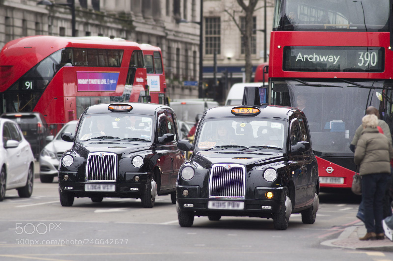 Nikon D3200 sample photo. London taxis & london buses photography