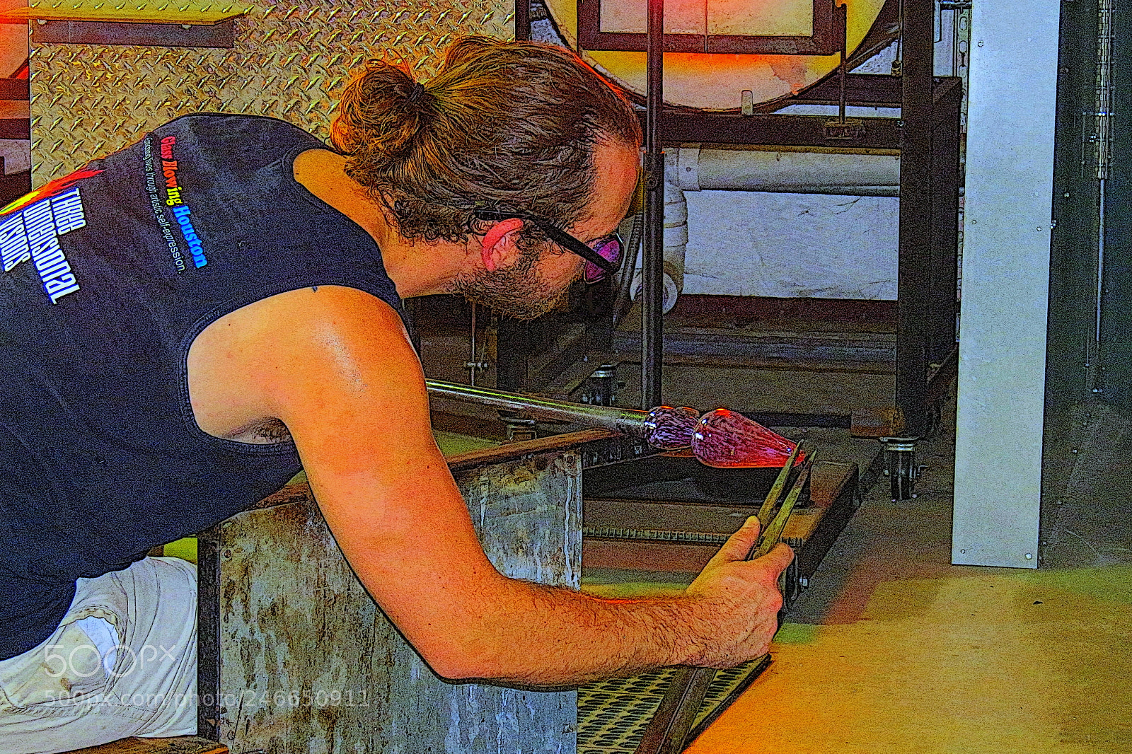 Canon PowerShot SX40 HS sample photo. The glassblower at work photography