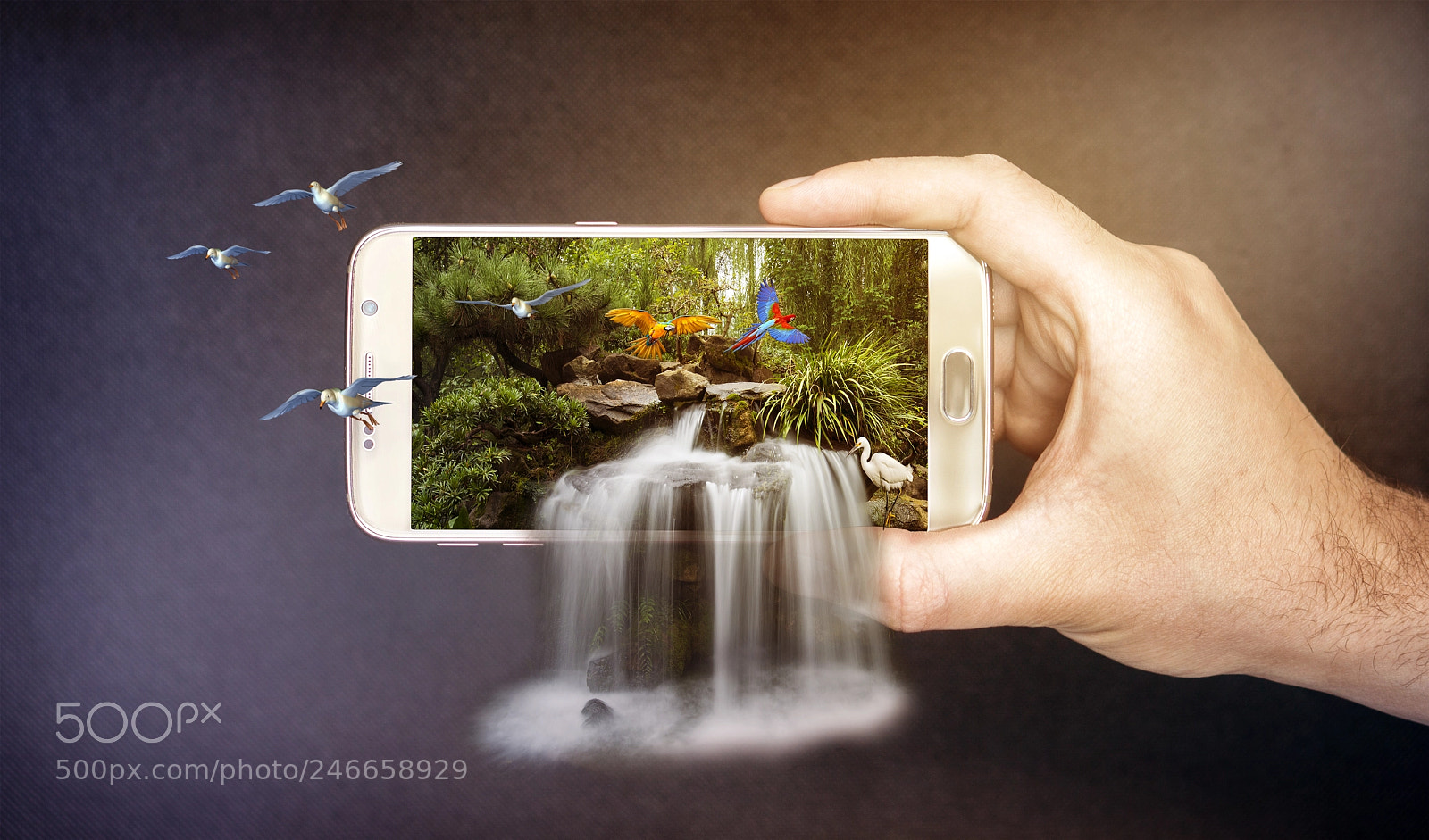 Sony Alpha a5000 (ILCE 5000) sample photo. 3d waterfall on mobile photography